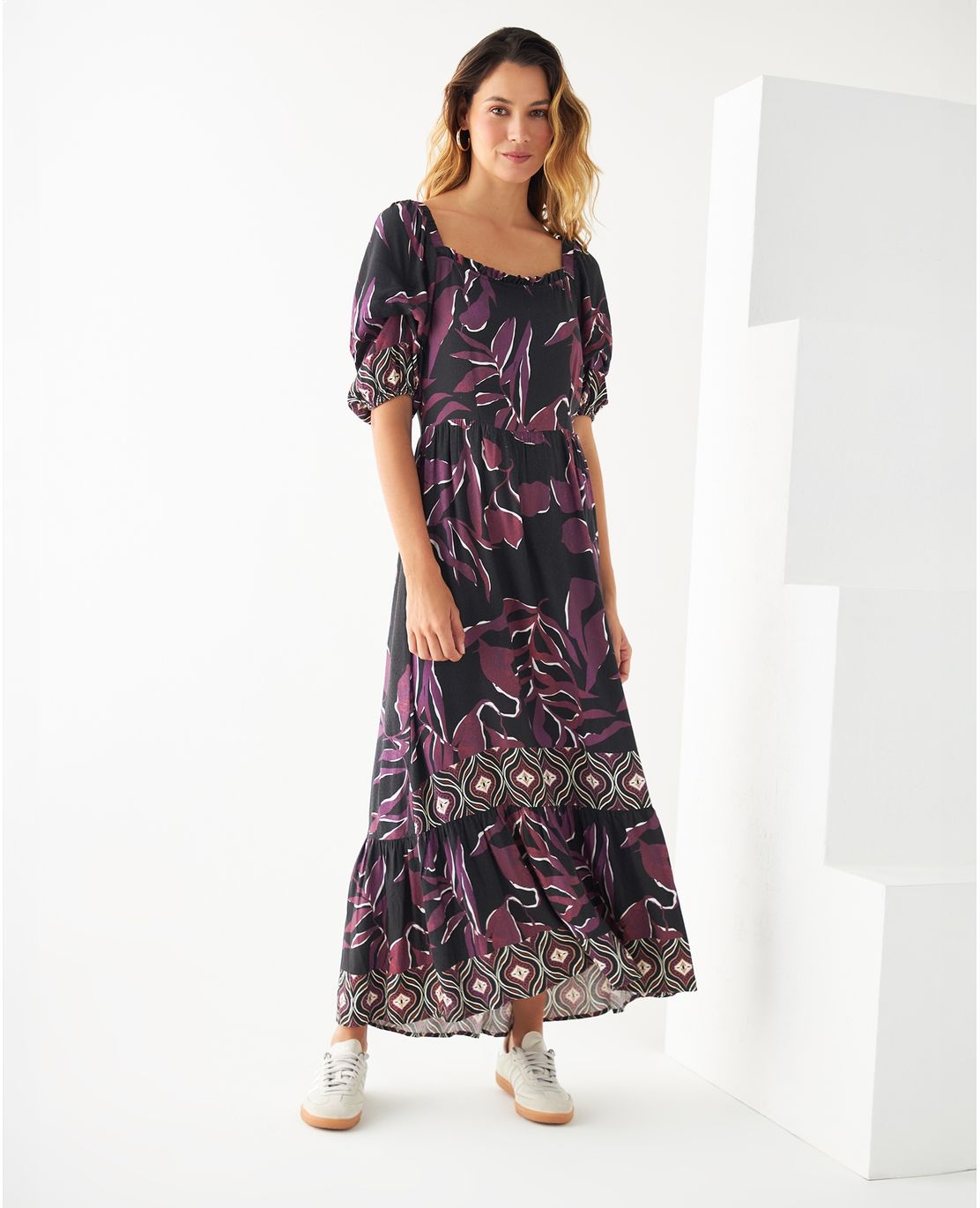 Vestido midi estampado para mujer
