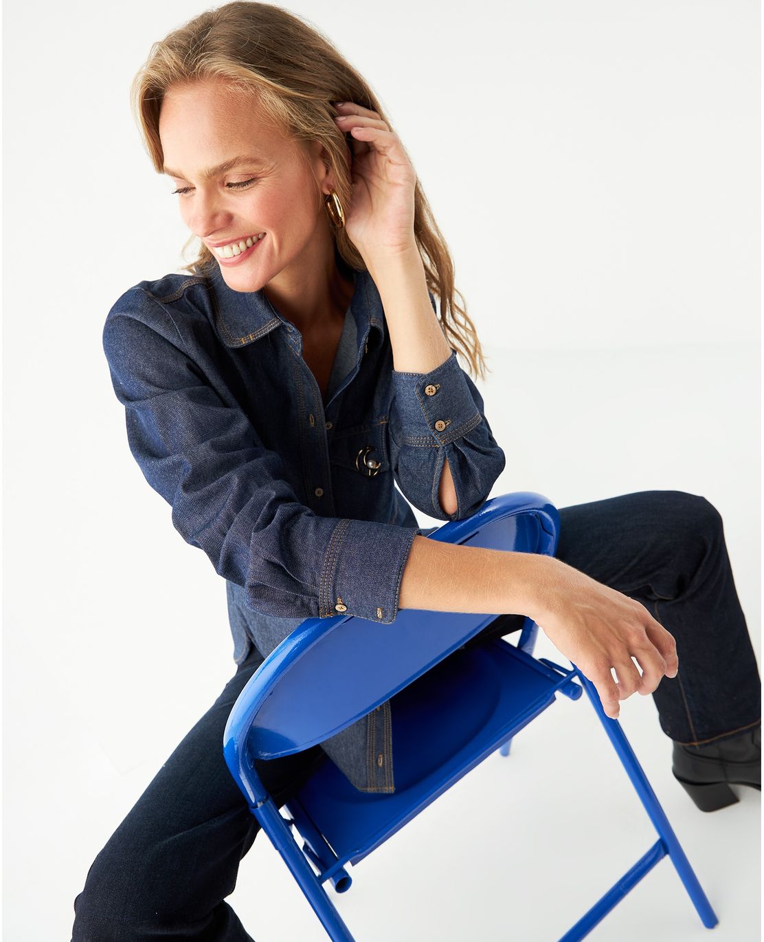 Camisa en denim para mujer