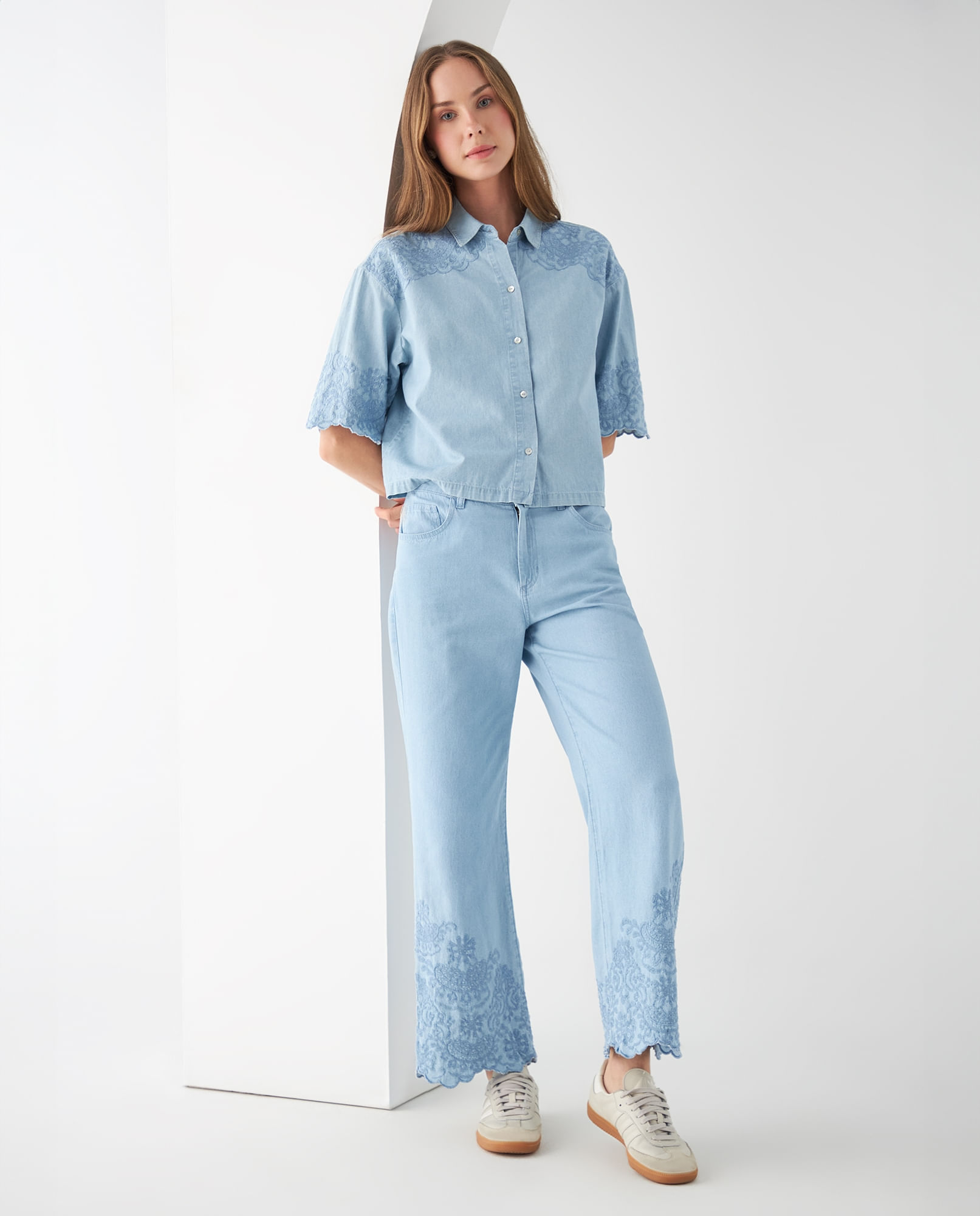 Pantalón Azul Marino Mujer Pantalones Esprit Mom Fit De Pana