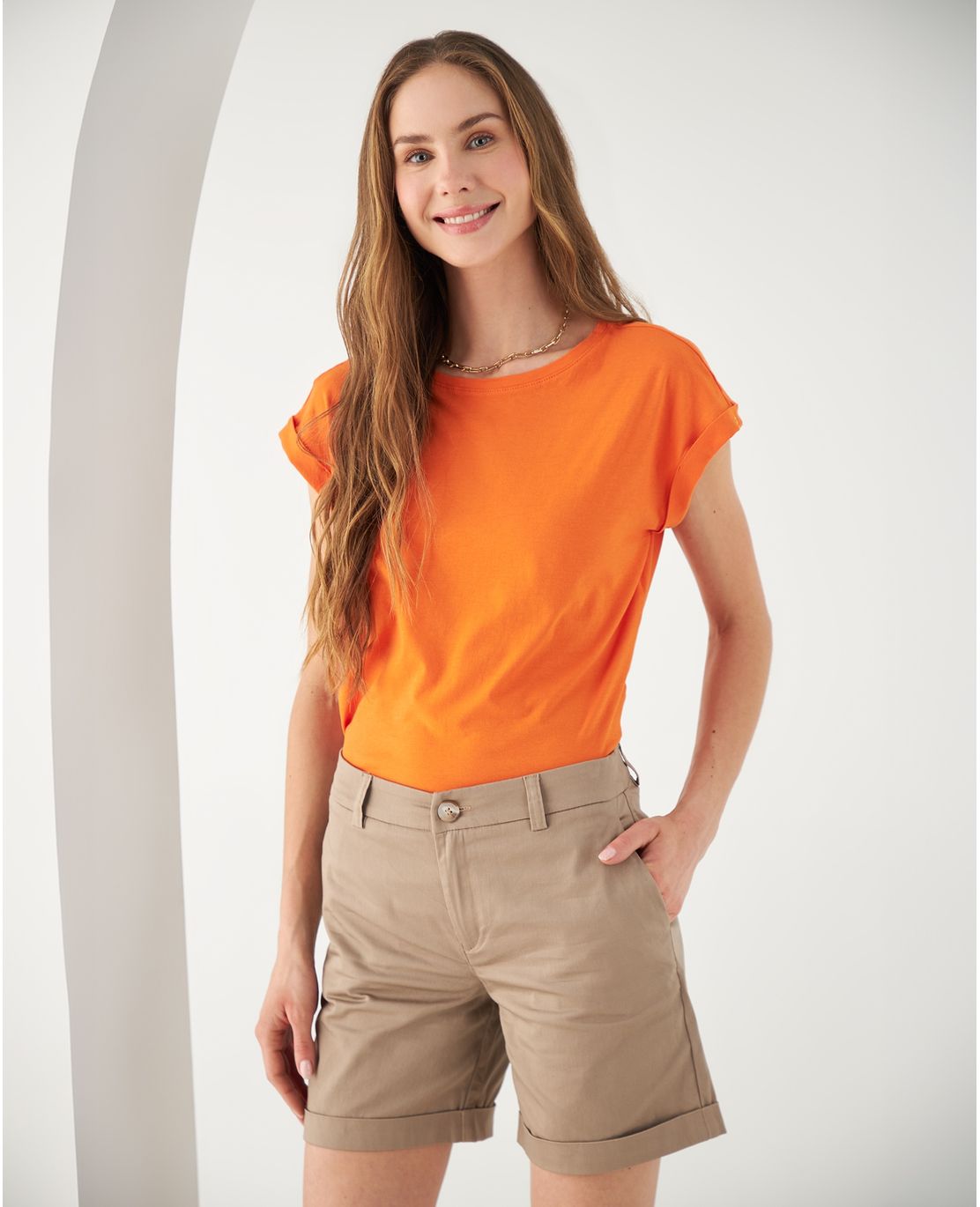 Camiseta básica manga corta para mujer