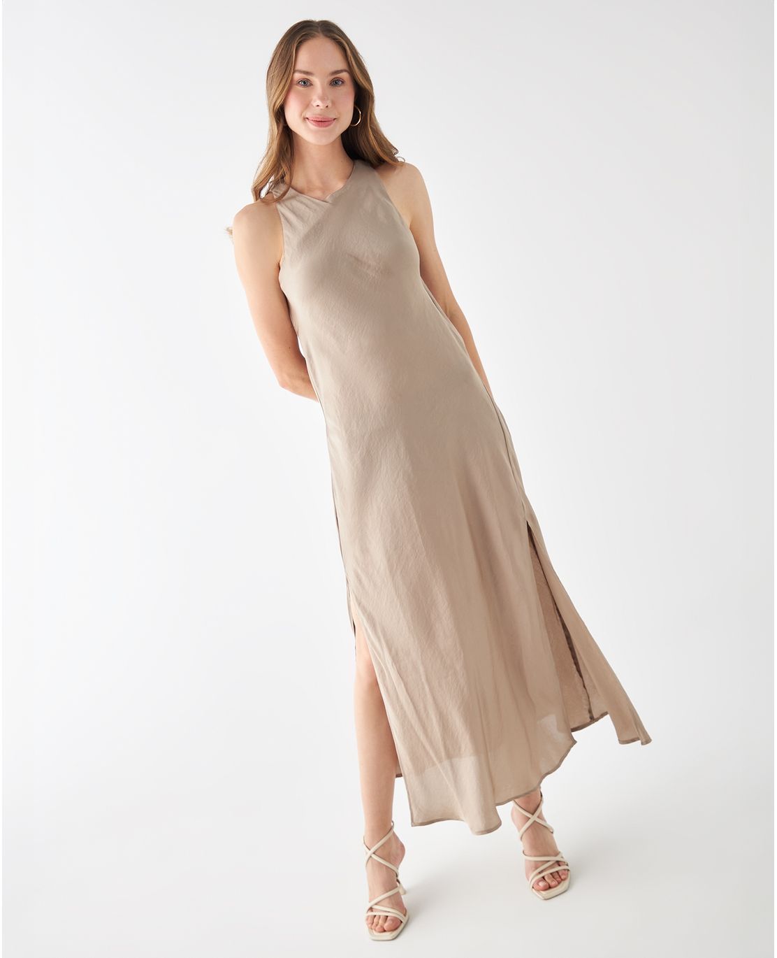 Vestido largo con efecto de brillo para mujer