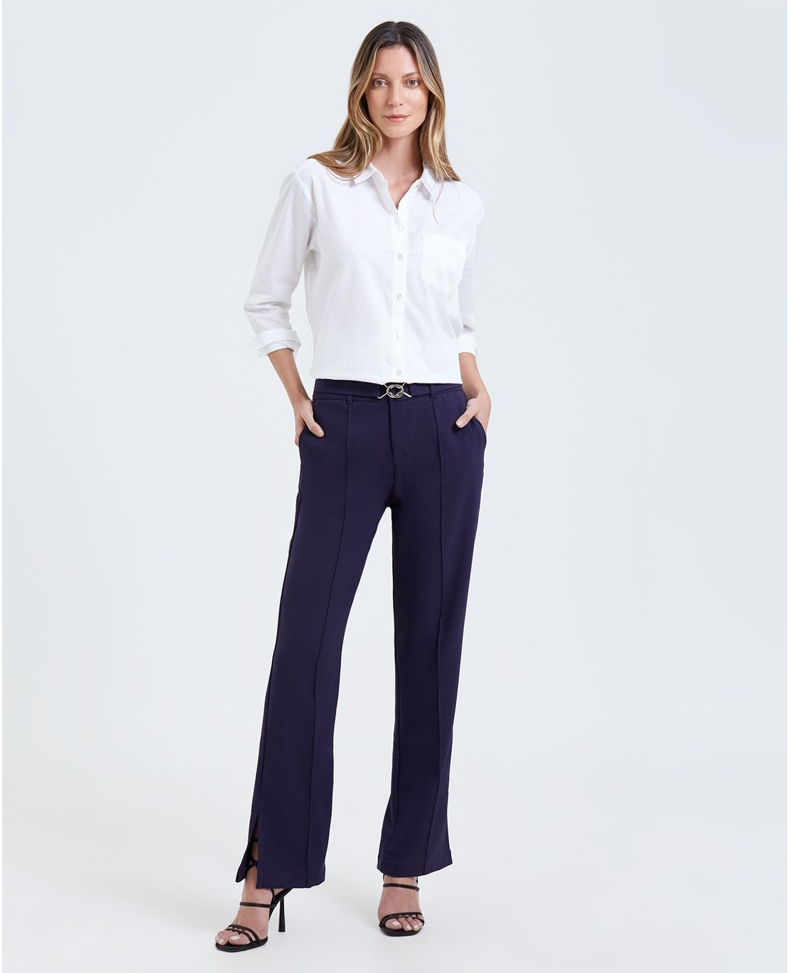 Pantalón con abertura lateral para mujer