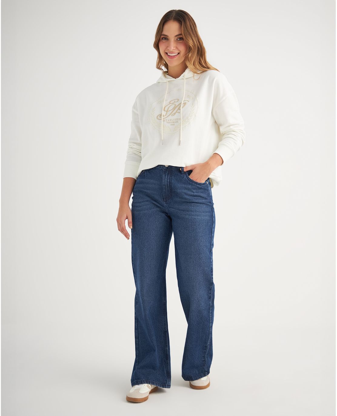 Jean Wide Leg cinco bolsillos para mujer