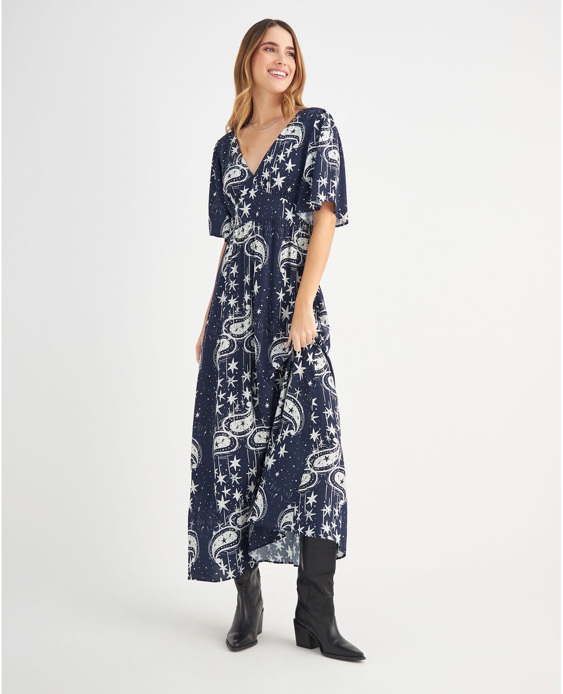 Vestido con estampado de estrellas para mujer