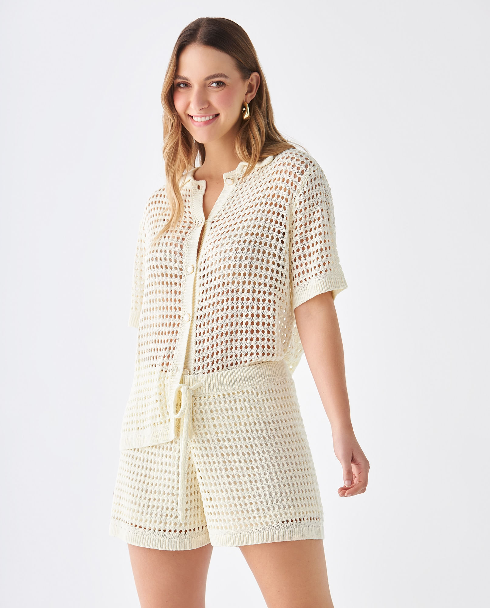 Camisa de tejido amplio para mujer
