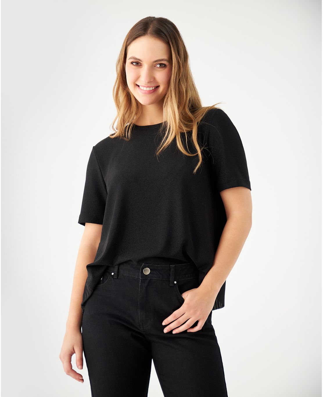 Camiseta con efecto brillo para mujer