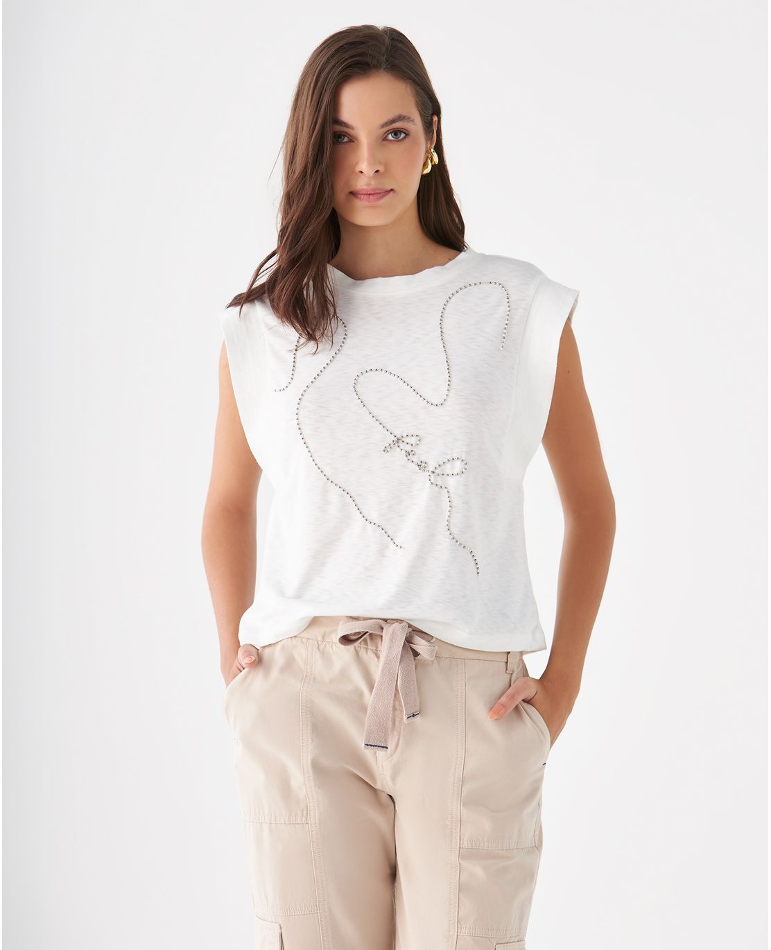 Camiseta con apliques para mujer
