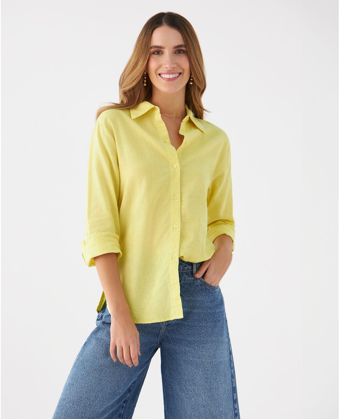 Camisa clásica manga larga para mujer