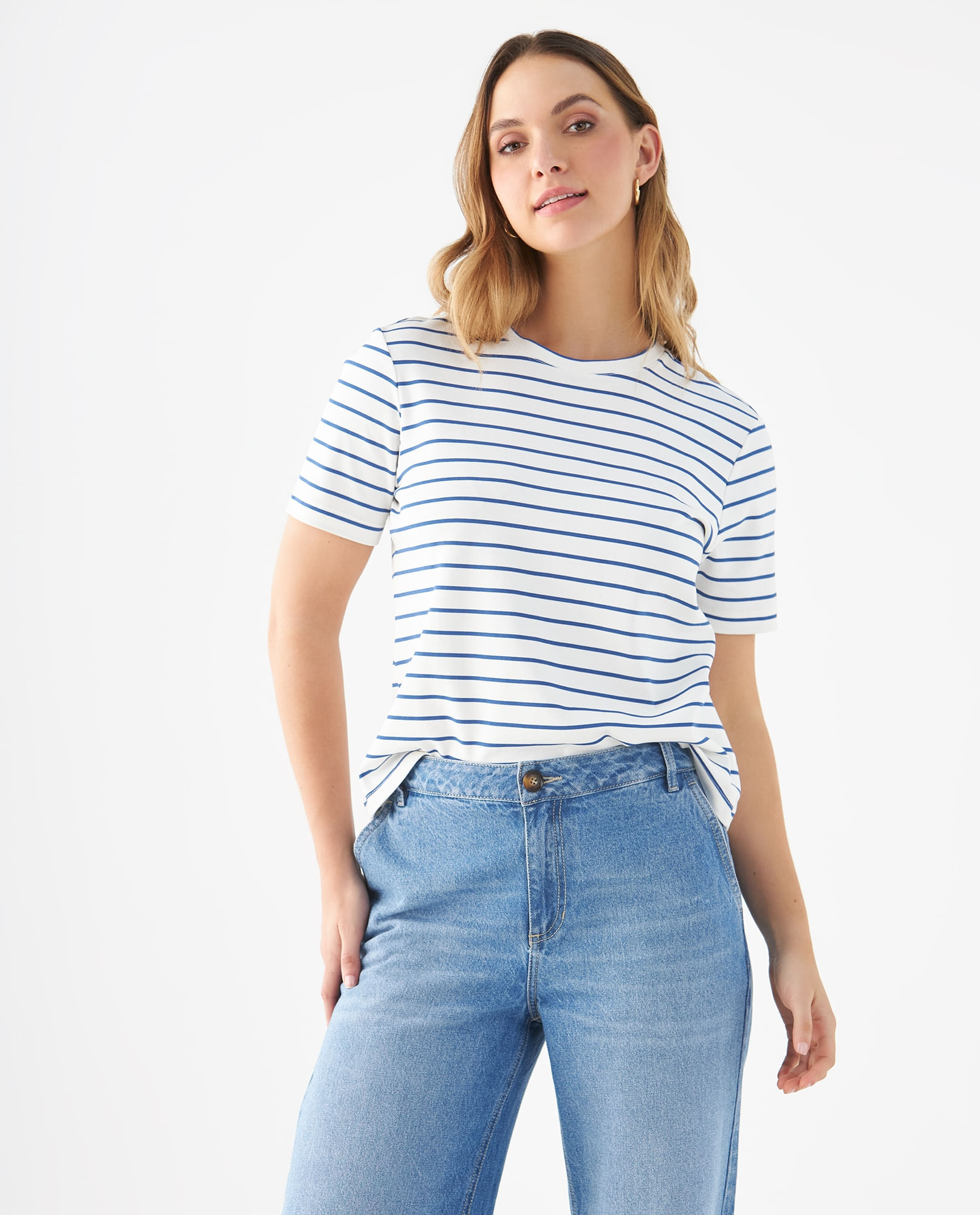 Camiseta con diseño a rayas para mujer