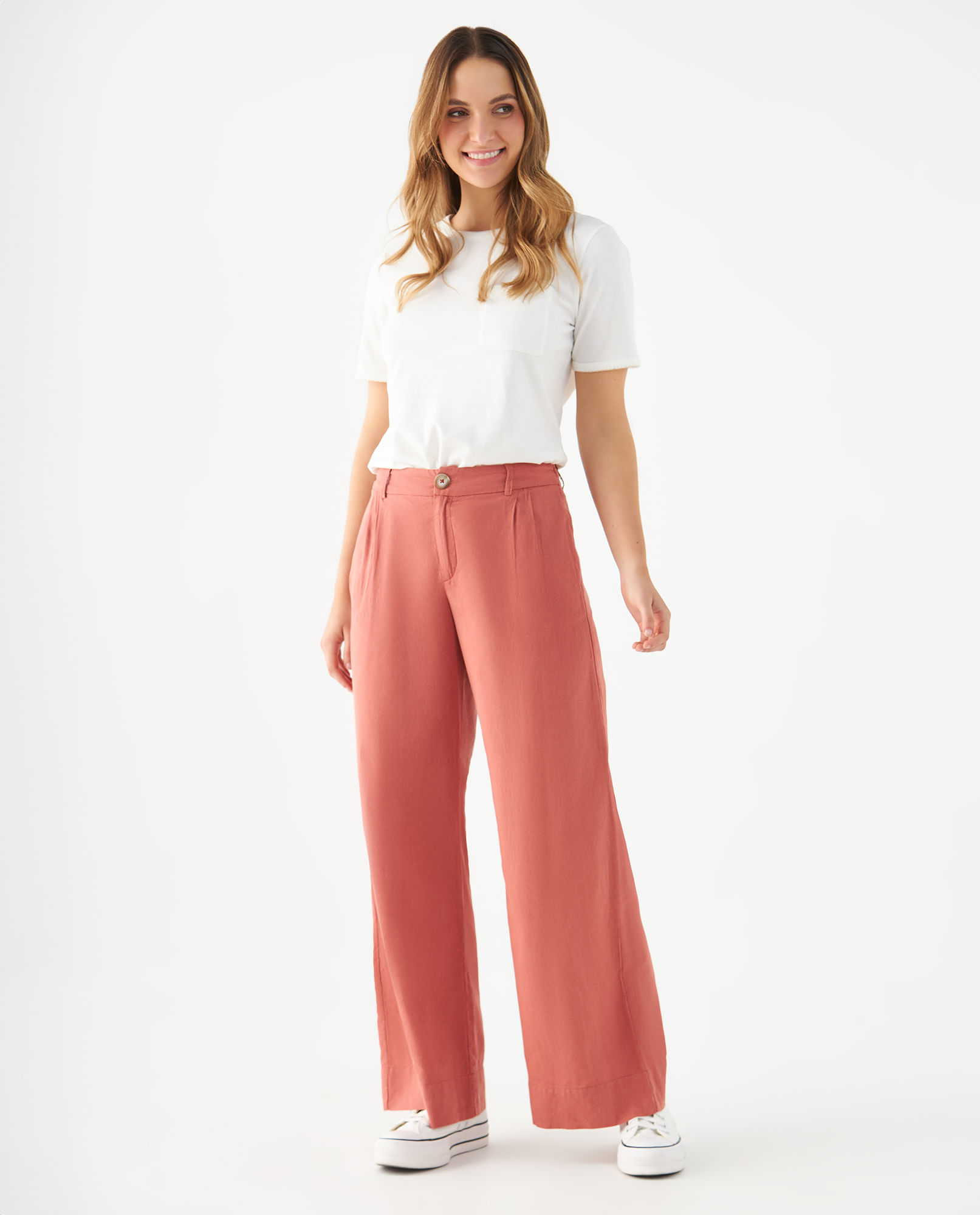Pantalón de bota recta amplia para mujer