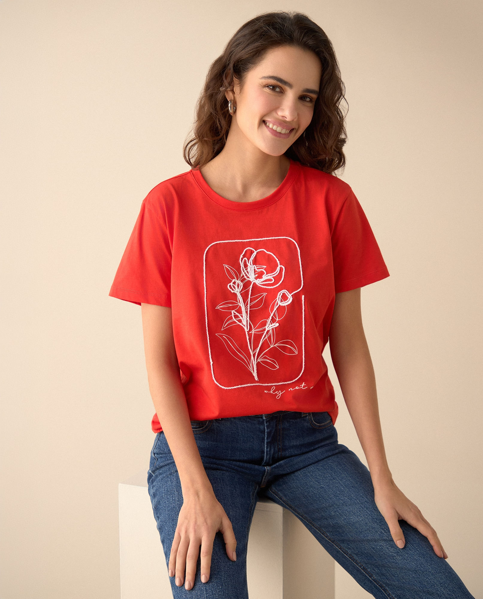 Camiseta básica manga corta para mujer