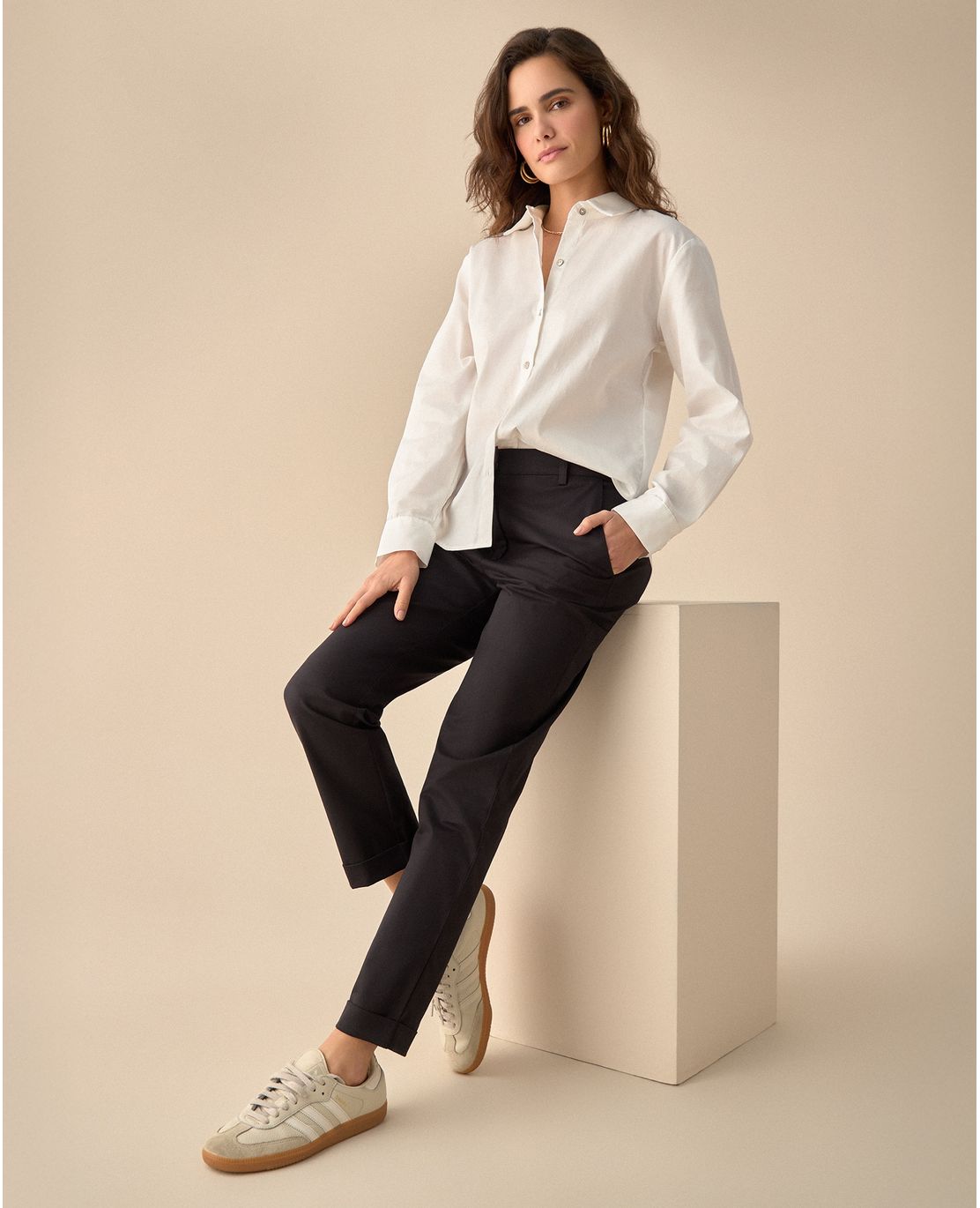 Pantalón de bota con guardapolvo para mujer