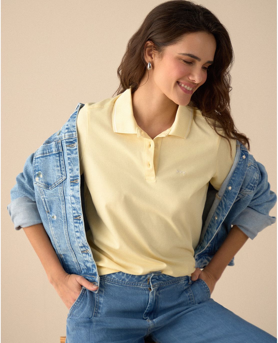 Camiseta polo con mini print