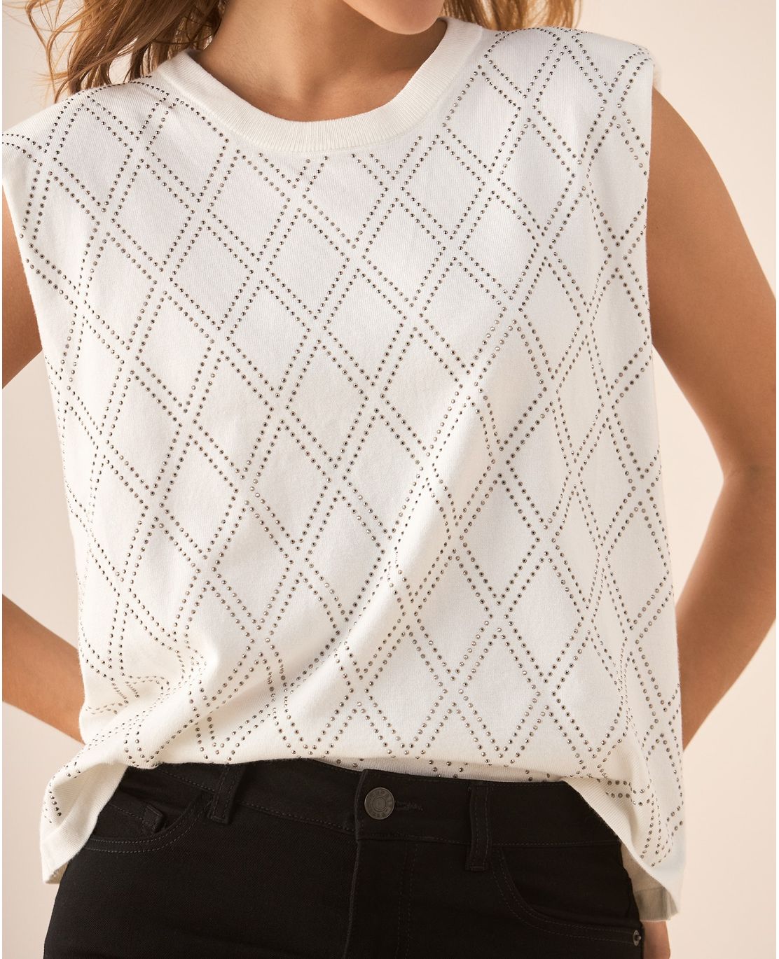 Camisa tejida manga sisa para mujer