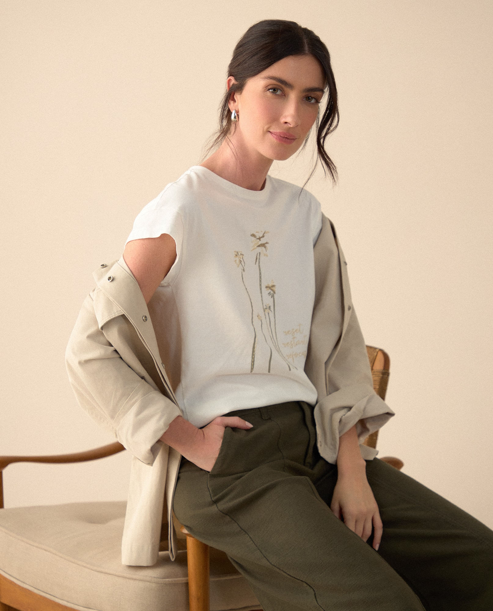 Camiseta de silueta tradicional para mujer