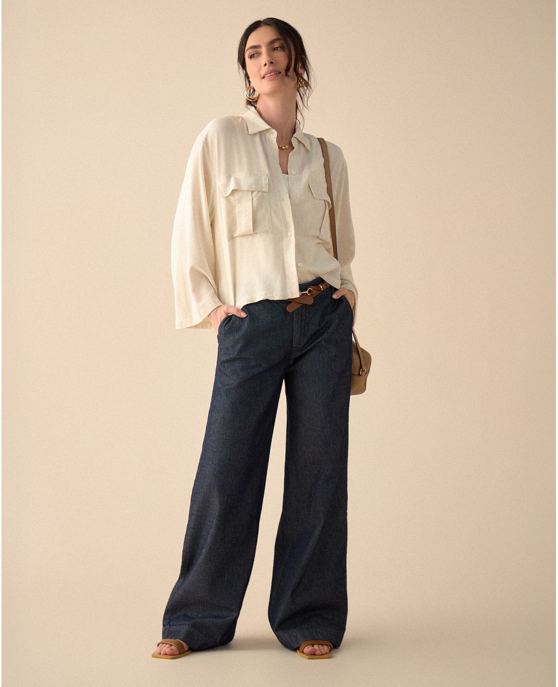 Jean Wide Leg bota amplia para mujer