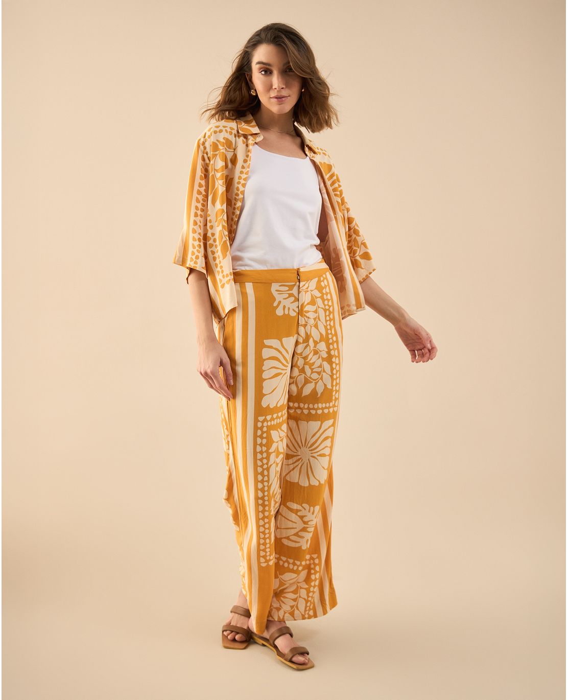 Pantalón estampado de bota recta para mujer