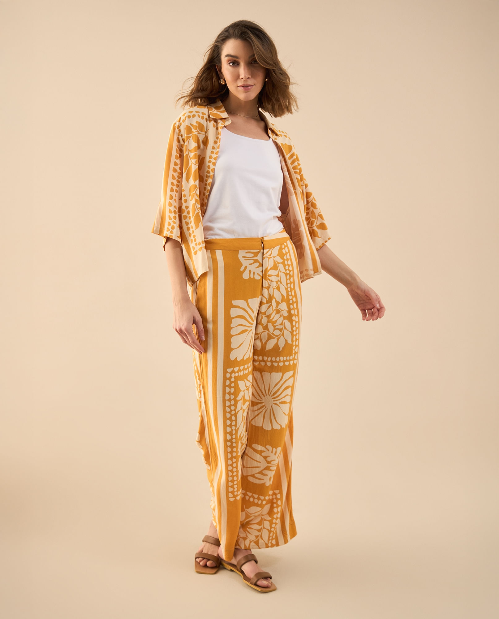 Pantalón estampado de bota recta para mujer