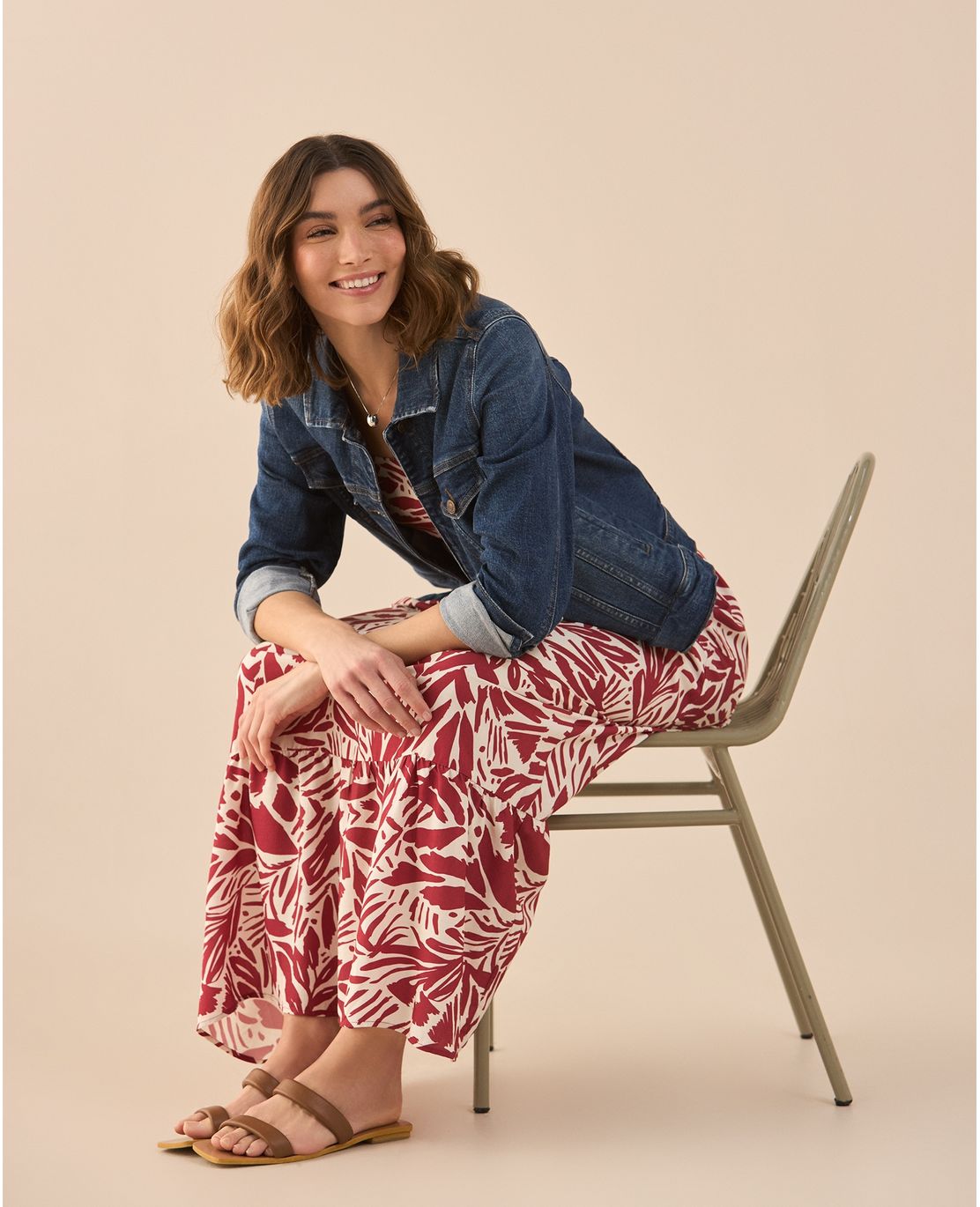 Vestido estampado largo para mujer