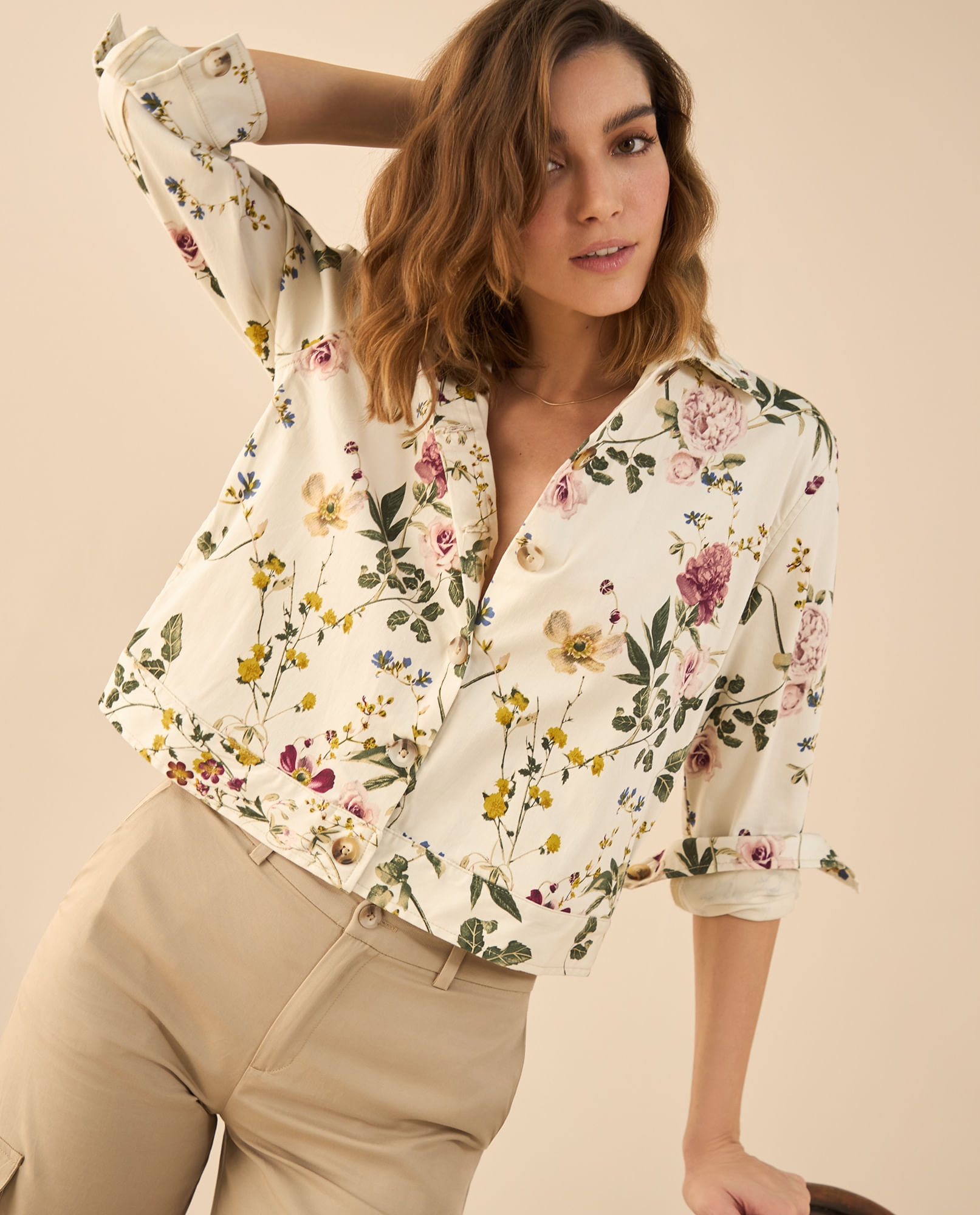 Chaqueta de flores para mujer