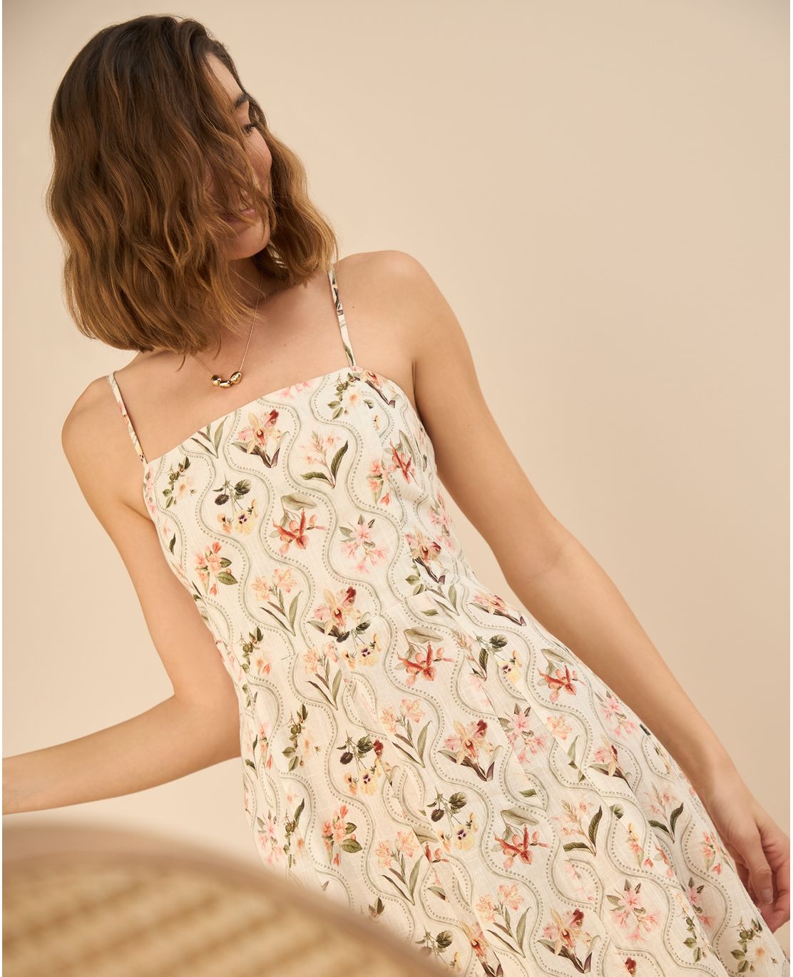 Vestido largo de flores para mujer