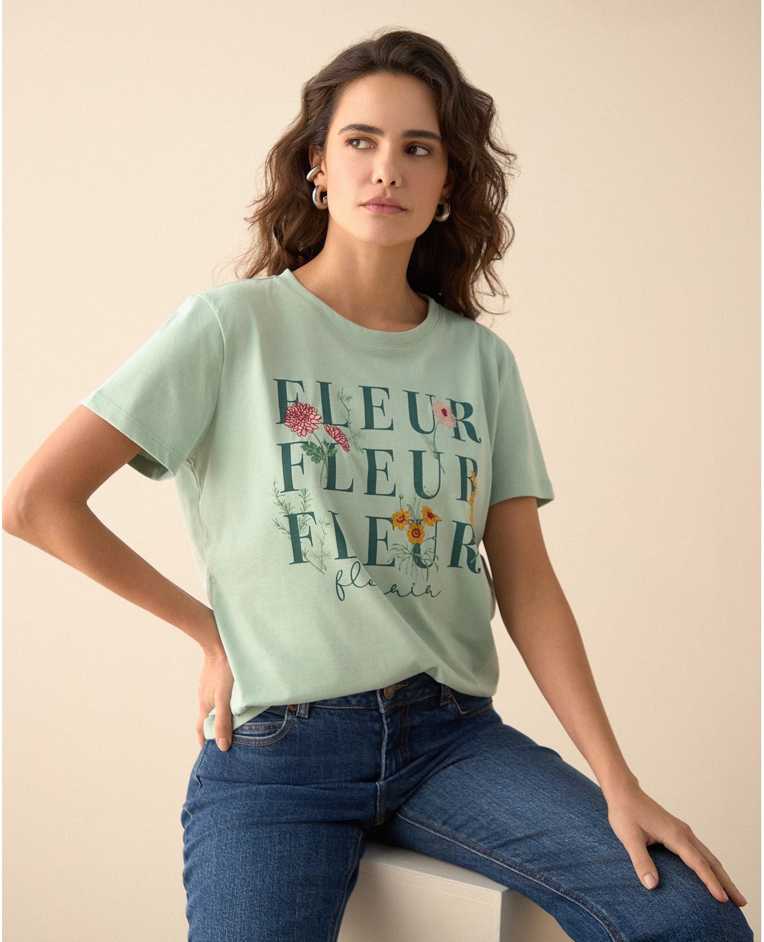 Camiseta básica manga corta para mujer