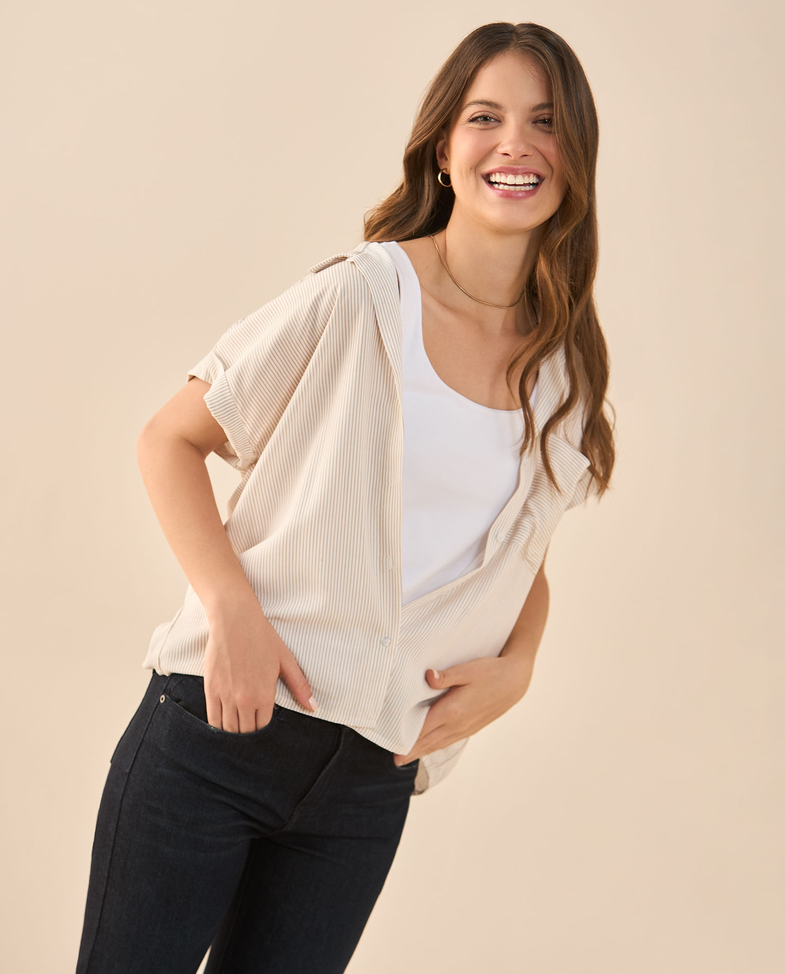 Camisa a rayas para mujer