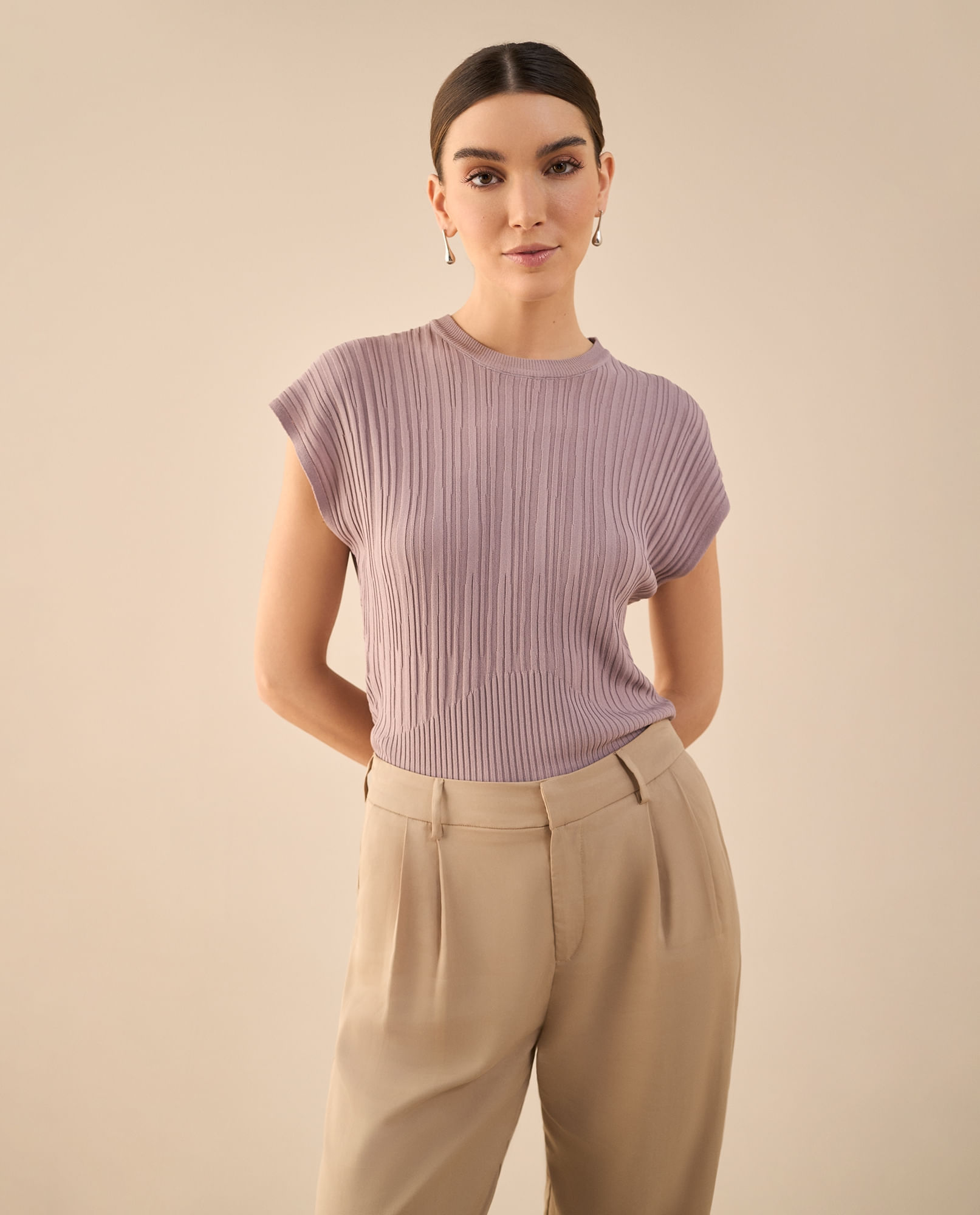 Camisa tejida de diseño cerrado