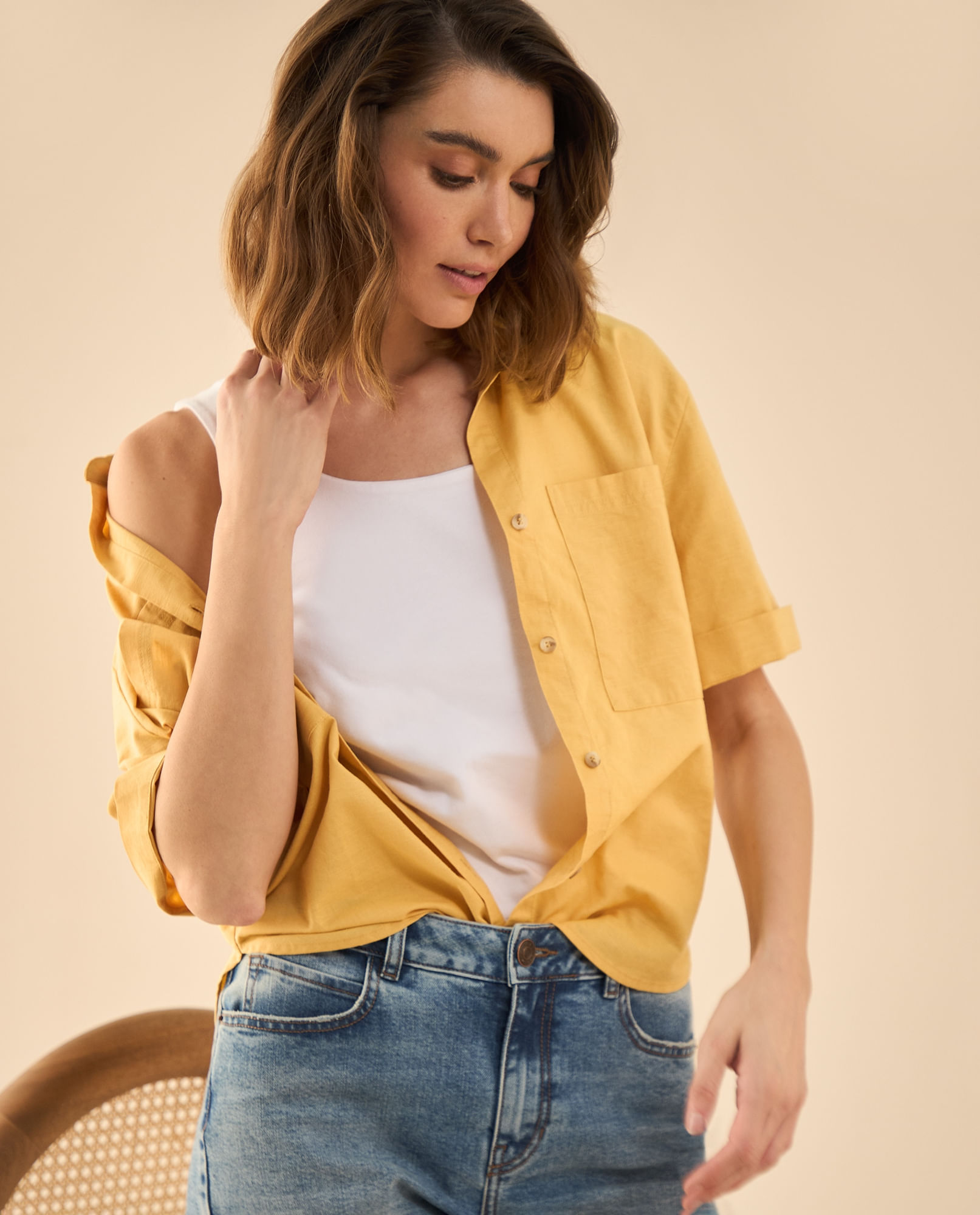 Camisa manga corta para mujer