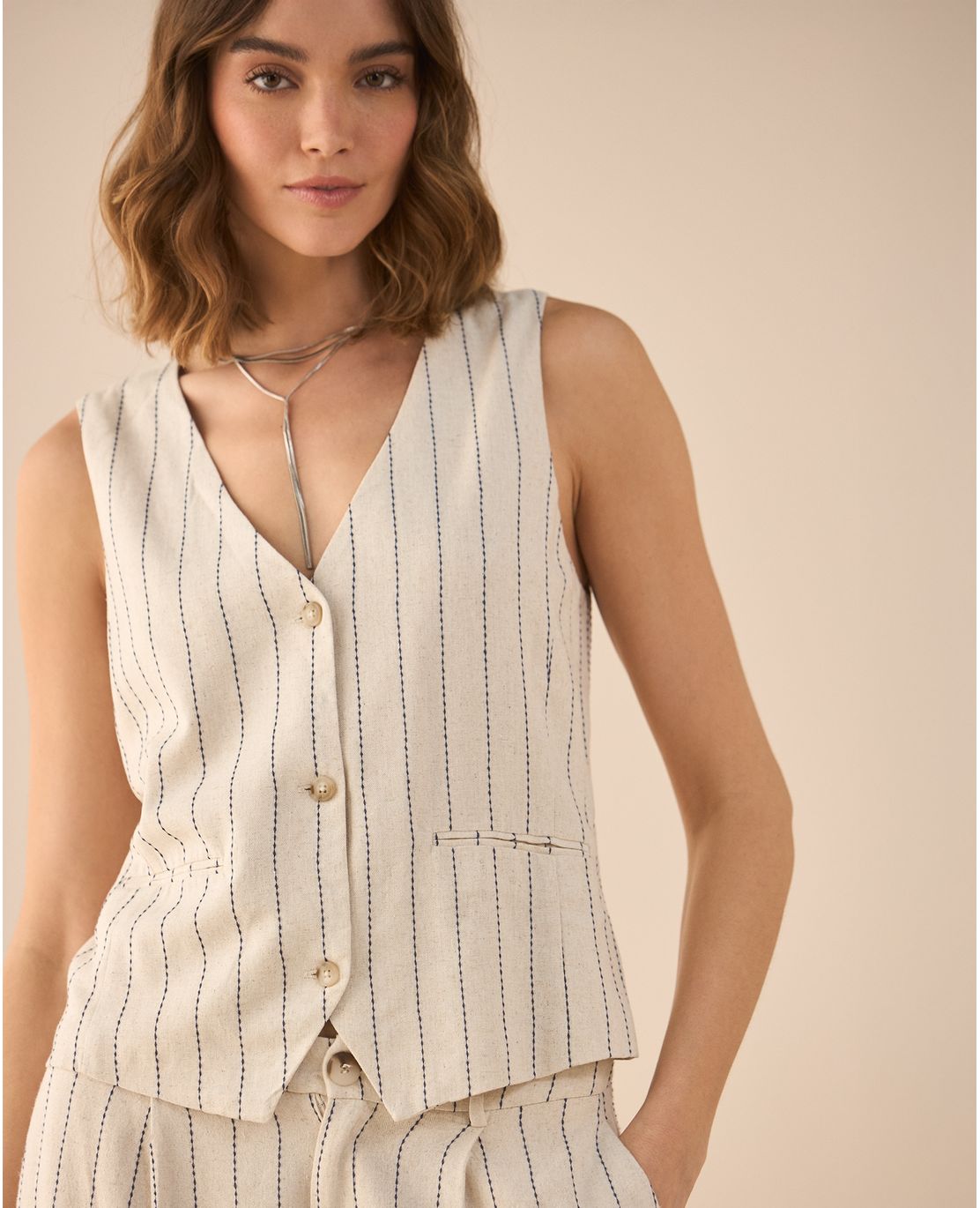 Camisa tipo chaleco para mujer