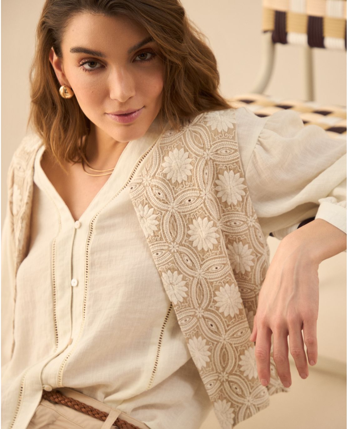 Chaqueta tipo chaleco para mujer