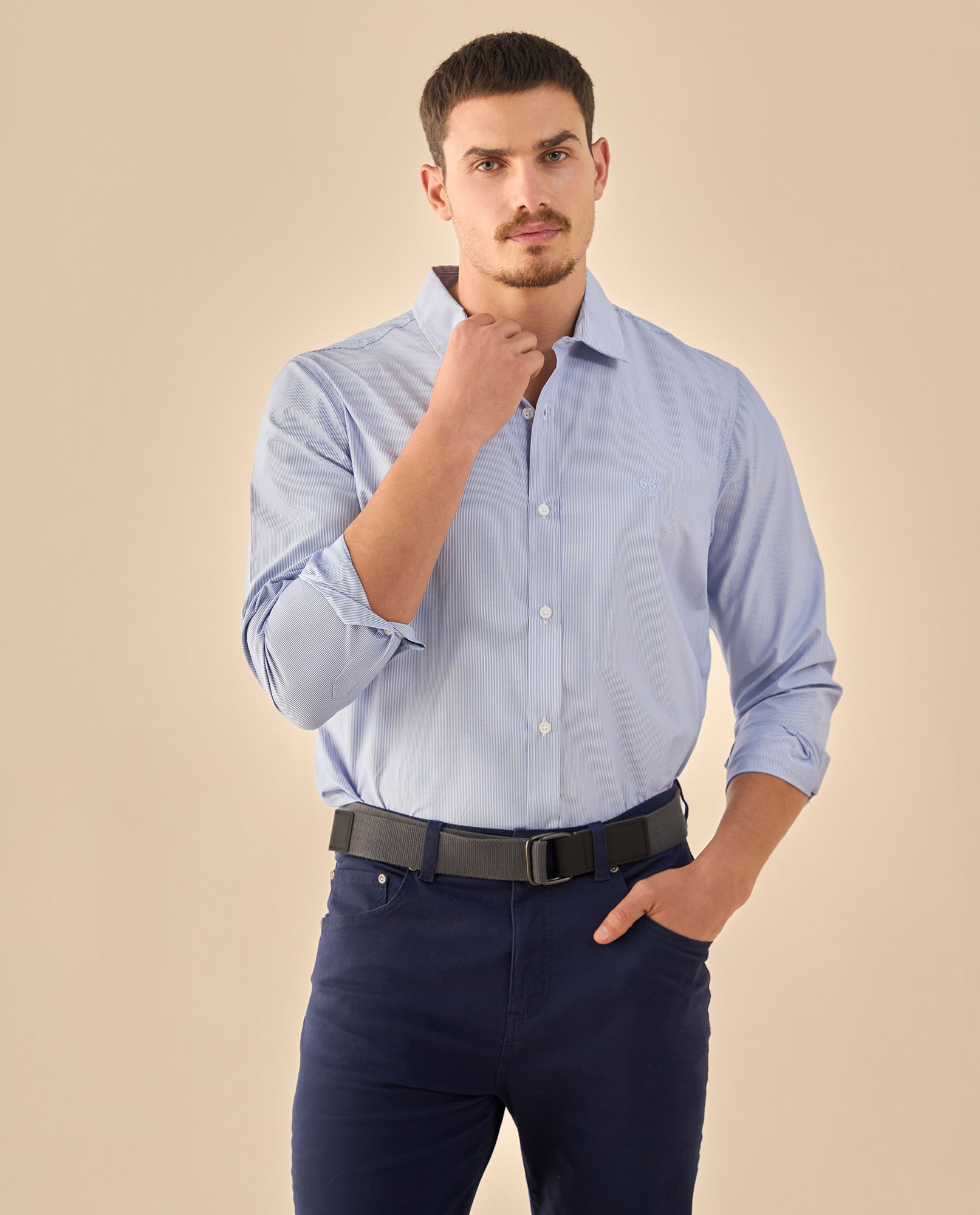 Camisa con Micro Rayas Premium