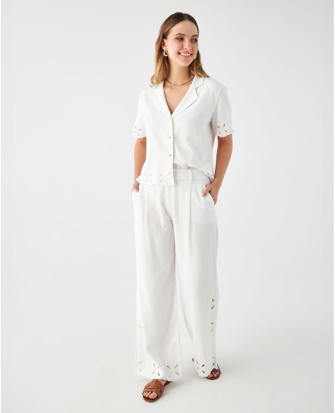 Pantalón en lino para mujer