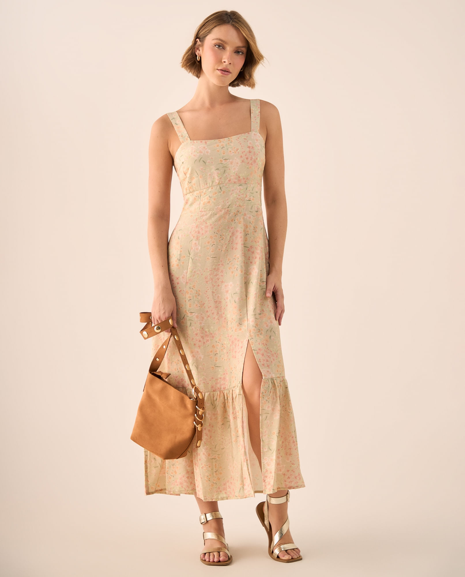 Vestido Largo con Estampado Floral Romántico