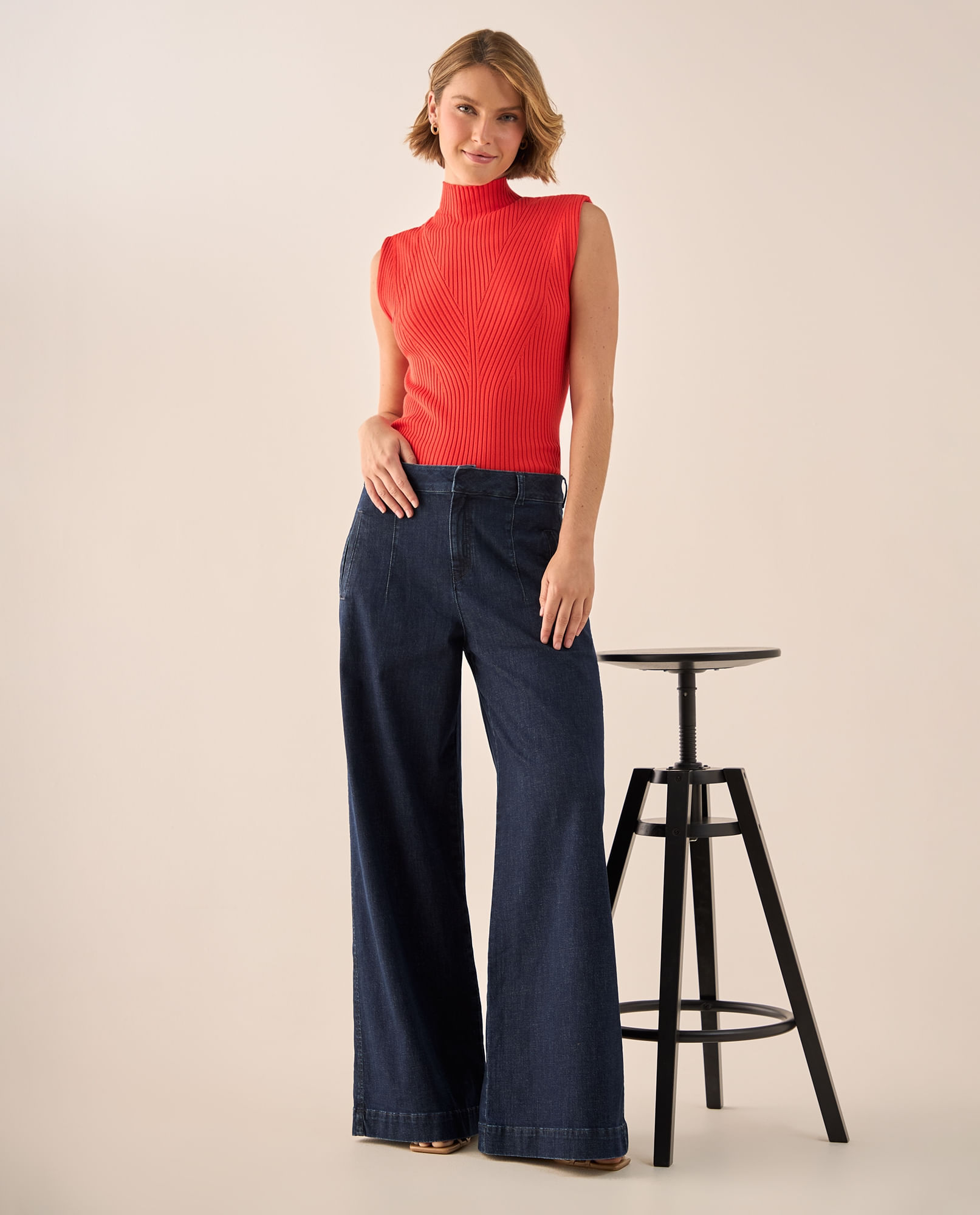 Jean Wide Leg con Silueta Palazzo Moderna