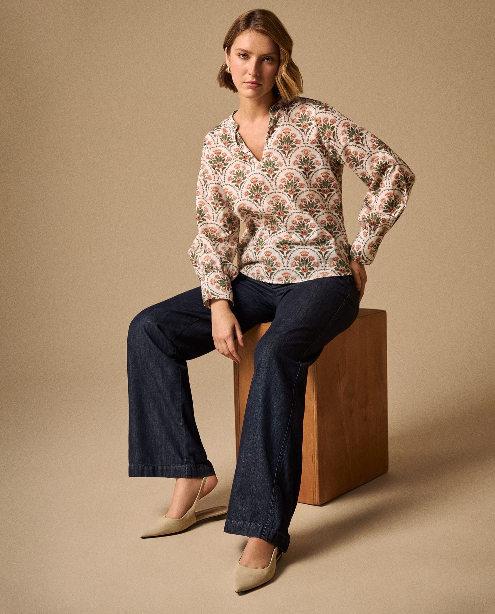 Jean Wide Leg Azul Oscuro Tiro Alto