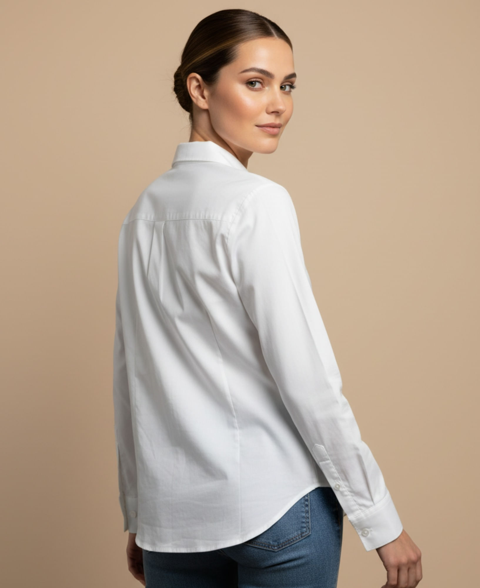 Camisa clásica manga larga para mujer