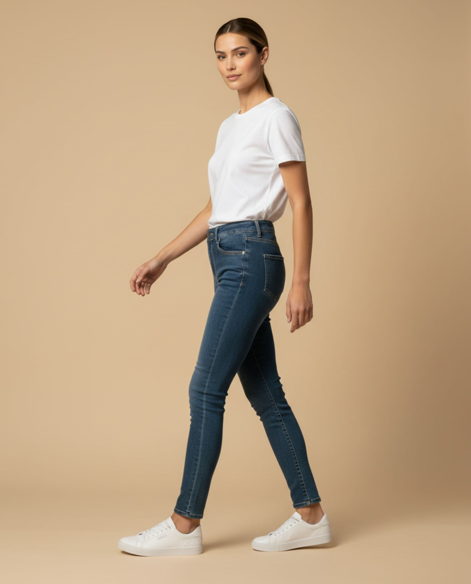 Jean skinny talle alto cinco bolsillos para mujer
