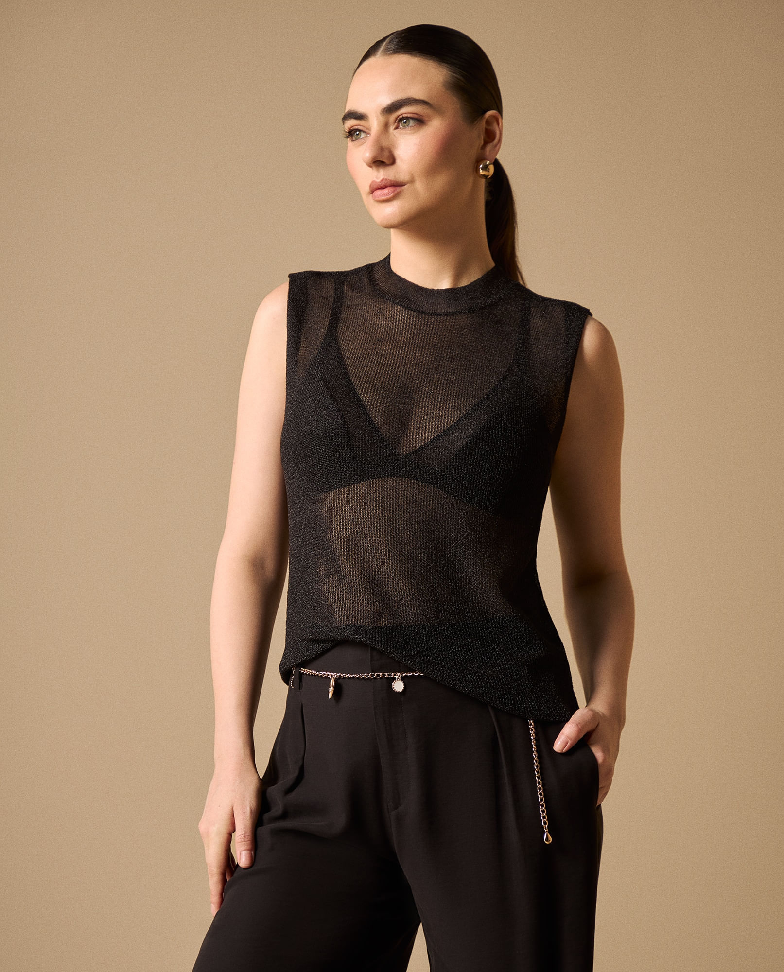 Camiseta Tejida Textura Acanalada