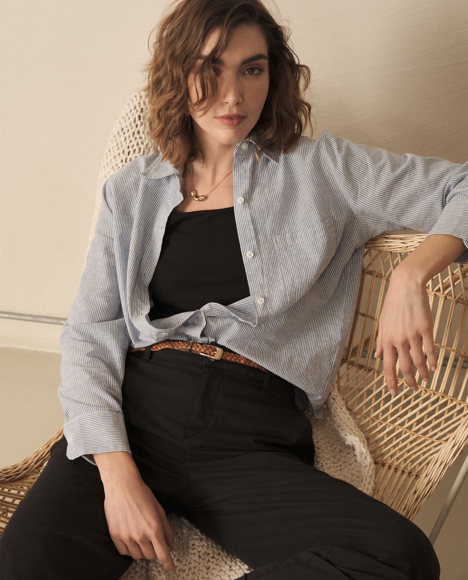 Camisa a rayas para mujer