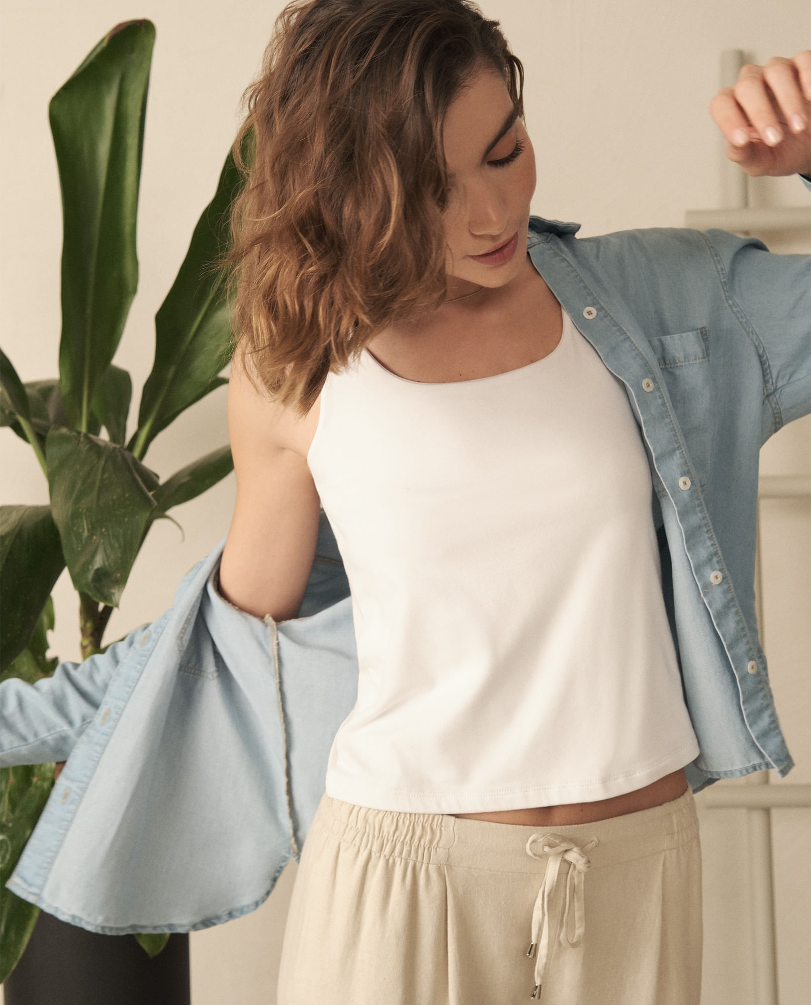 Camiseta básica manga sisa para mujer