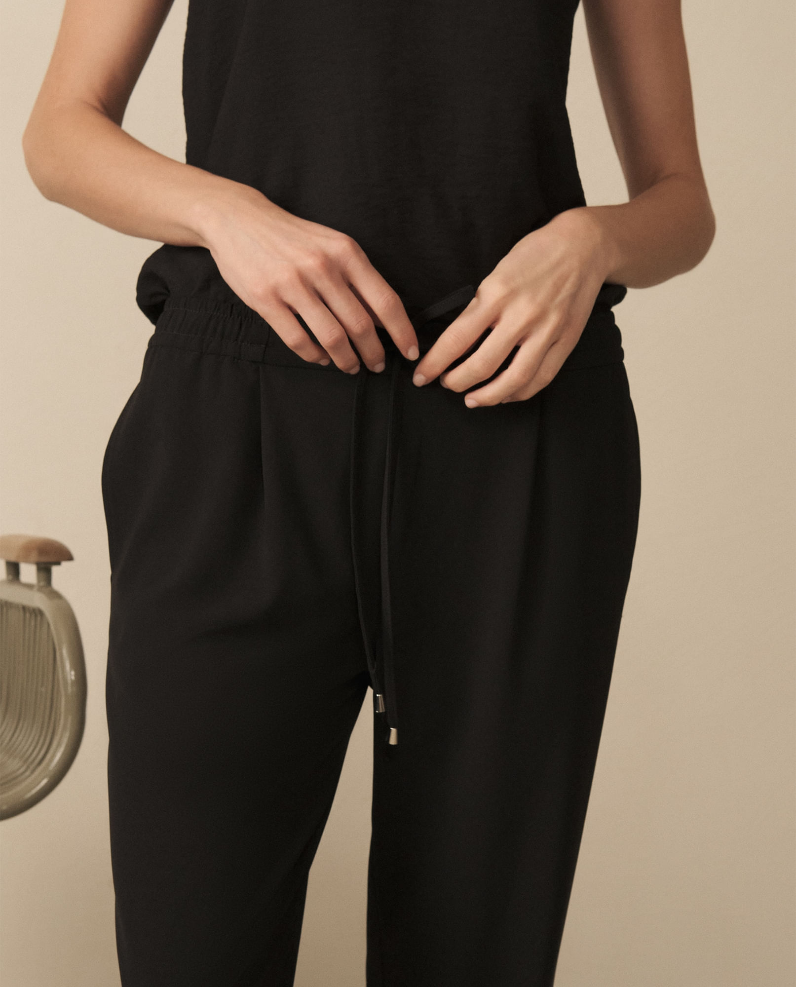 Pantalón elegante ajustable con cordón para mujer