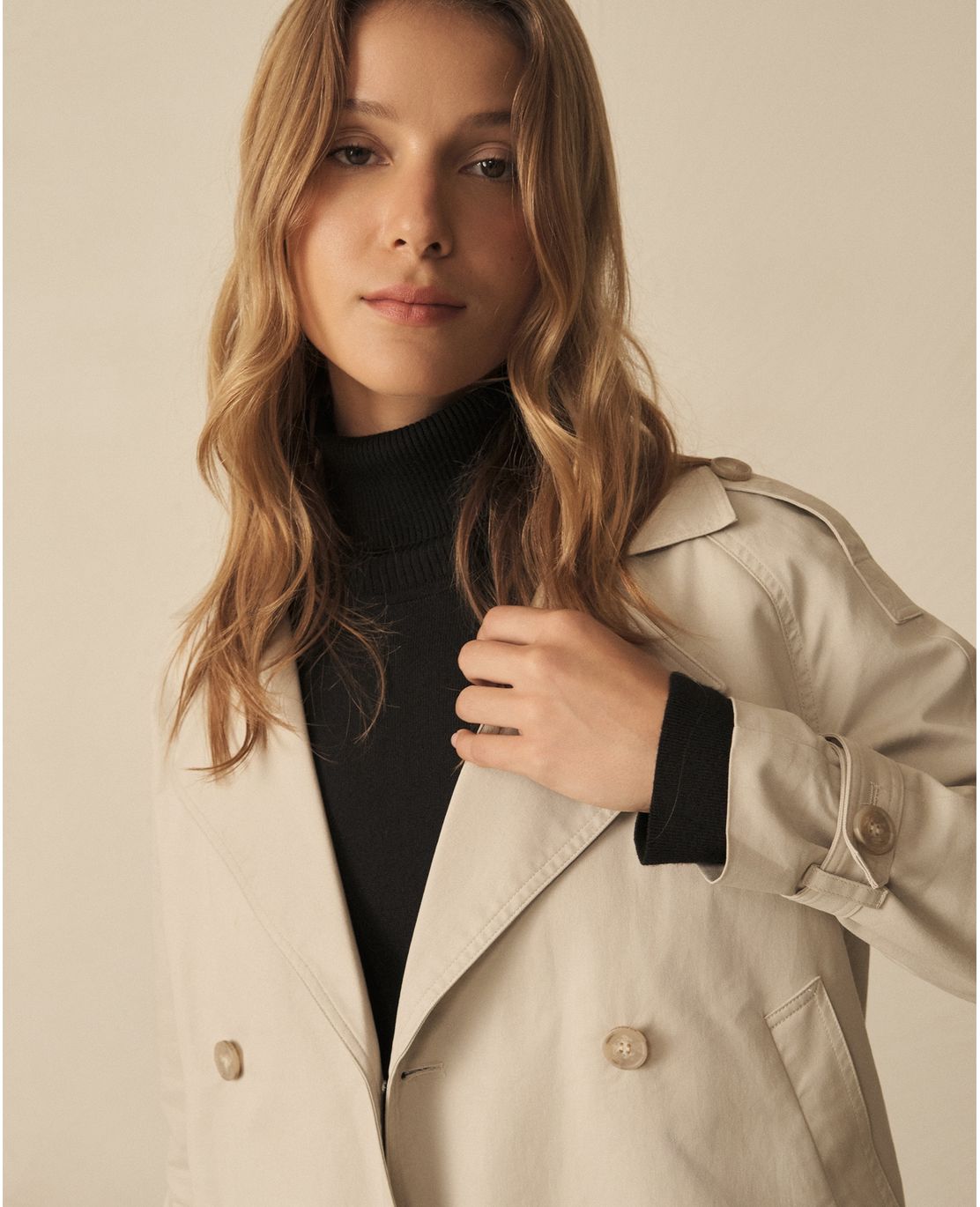 Chaqueta con cuello de solapa para mujer