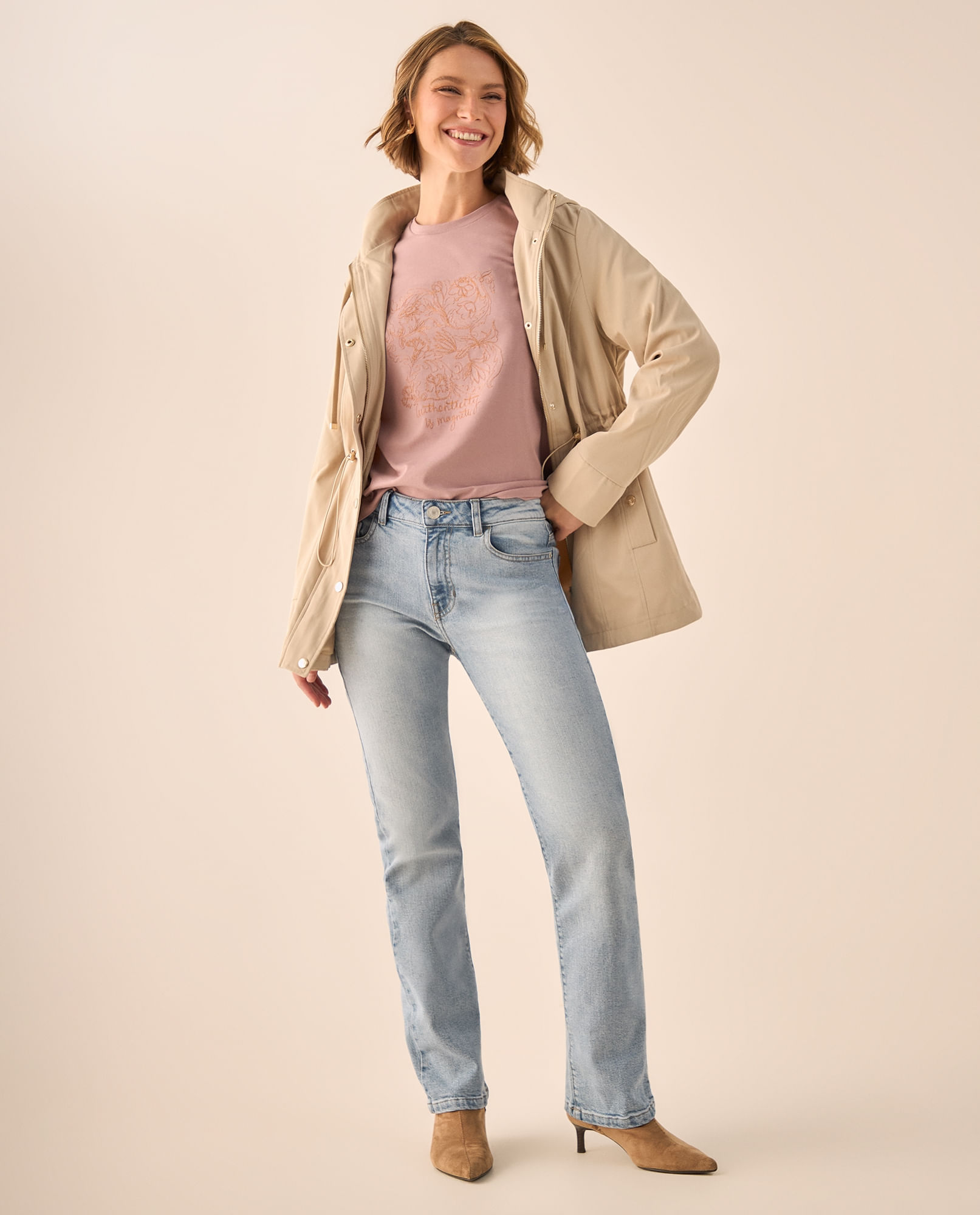 Jean Straight Azul Claro con Lavado Vintage