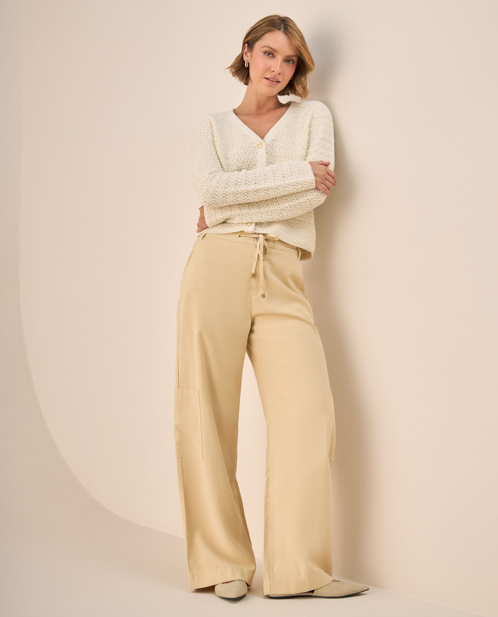 Pantalón Wide Leg Amarillo Suave