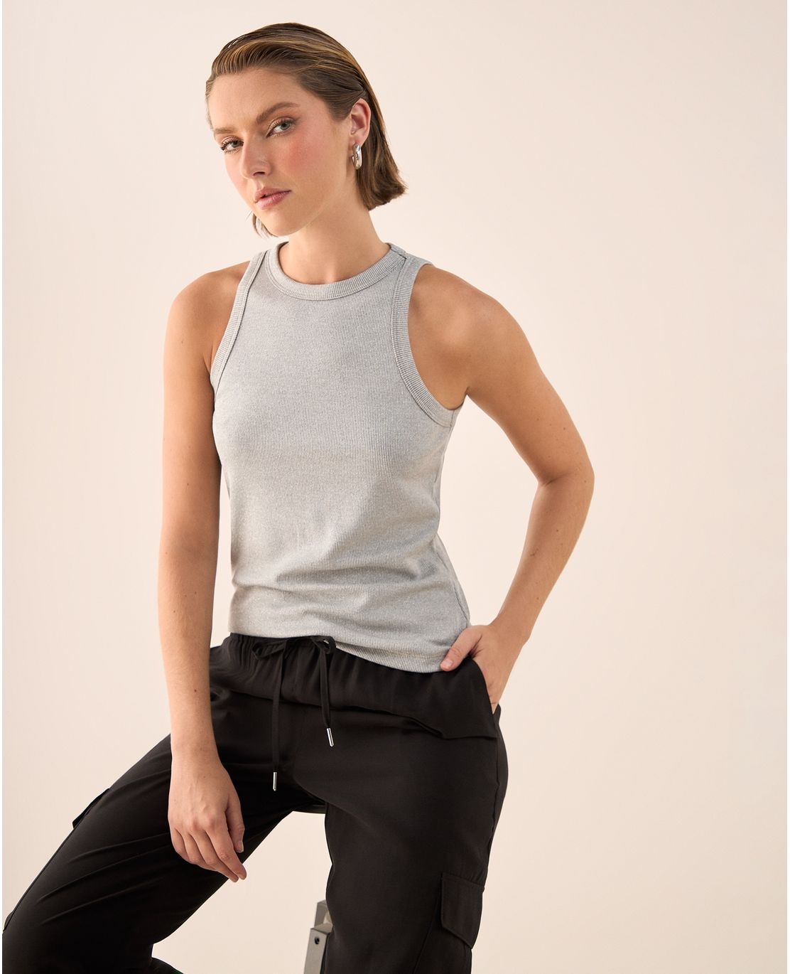 Camiseta Canale Gris Sin Mangas