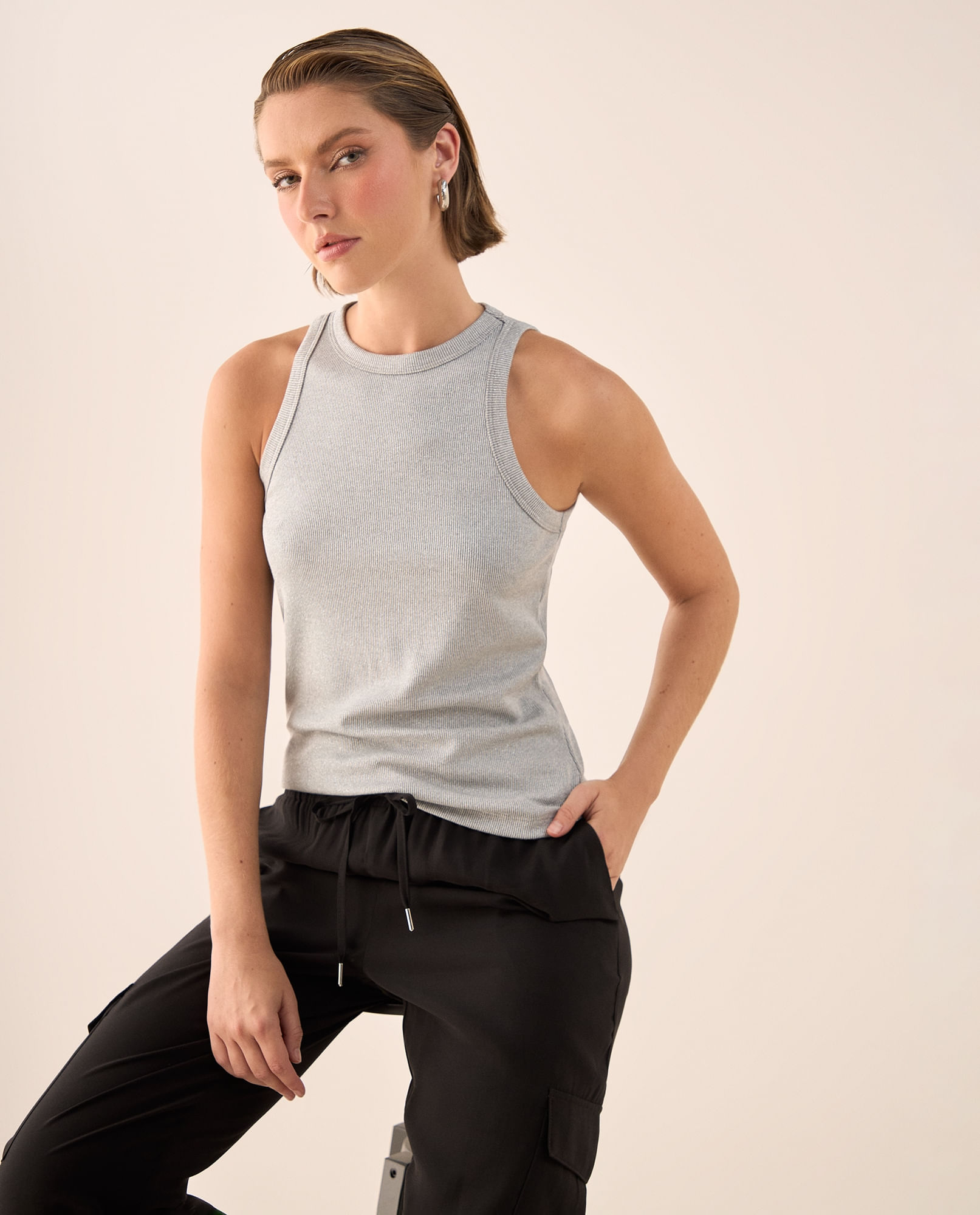 Camiseta Canale Gris Sin Mangas