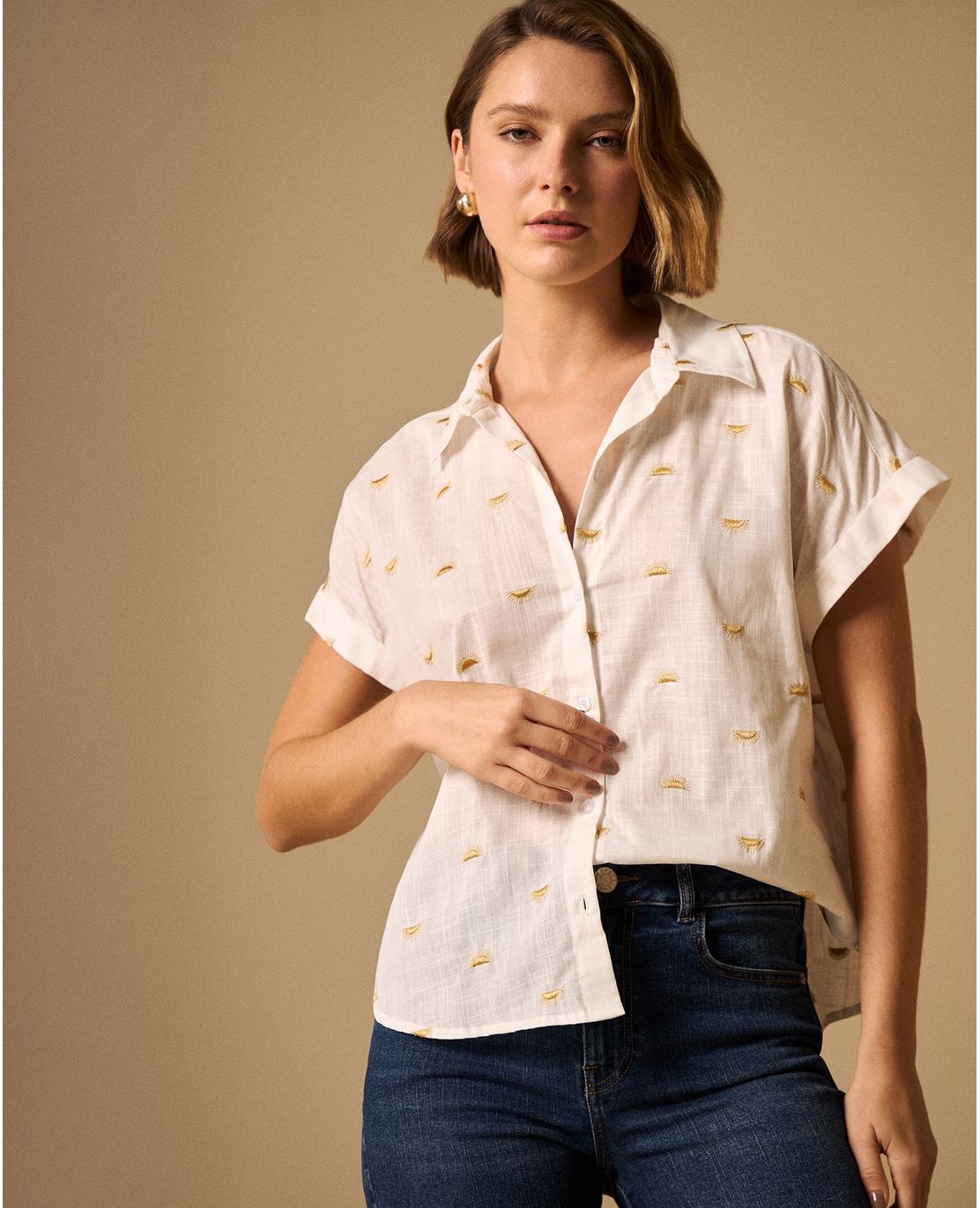 Camisa con Estampado de Palabras