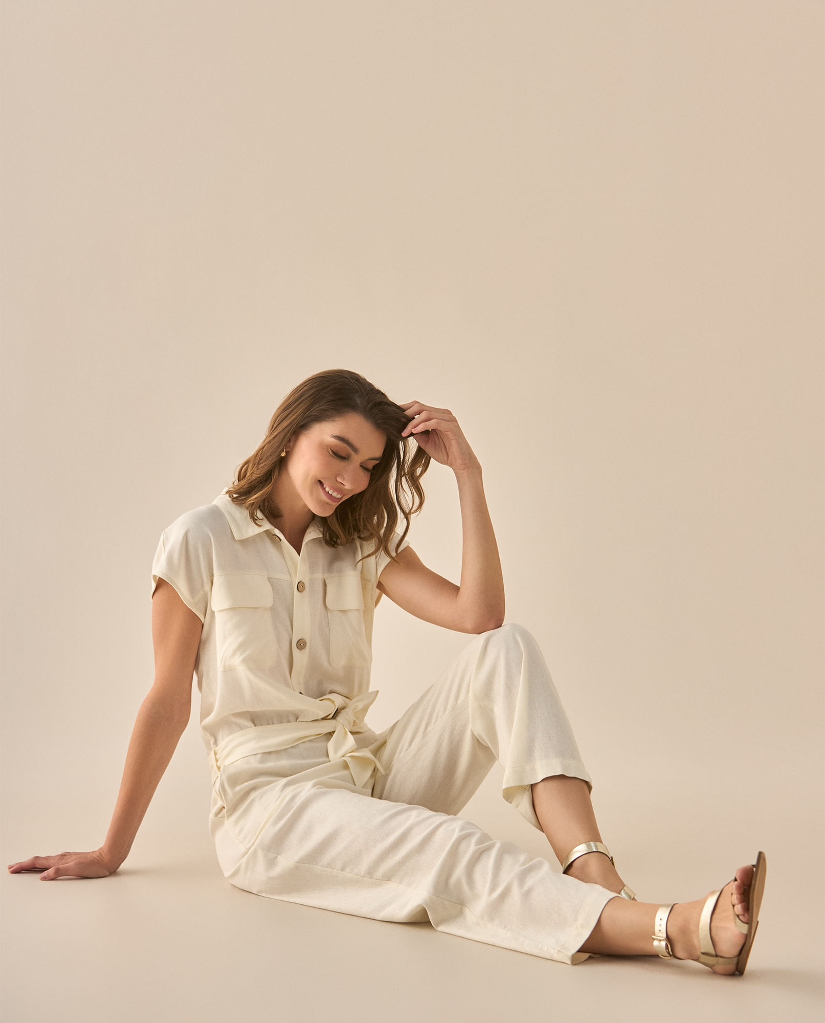 Enterizo de pantalón largo bota recta para mujer