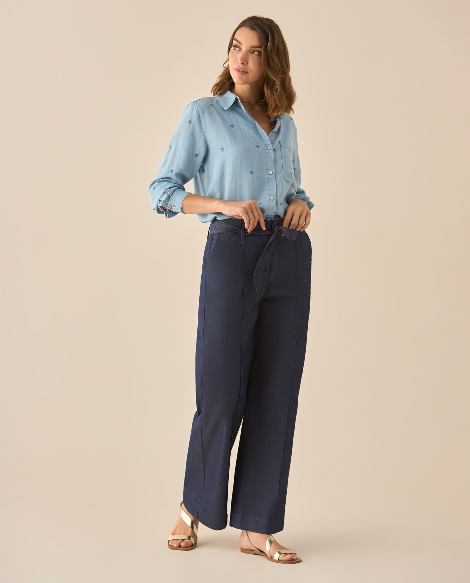 Pantalón de bota recta y tiro súper alto para mujer
